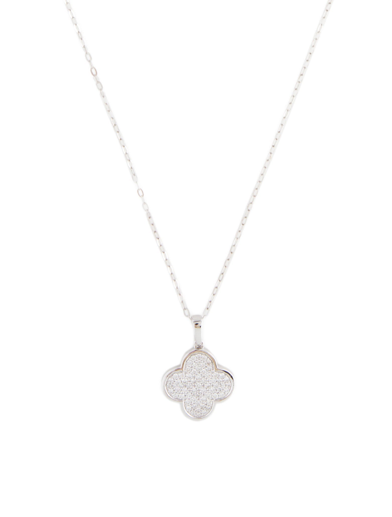 Necklace 14K Diamond Clover Pendant Necklace