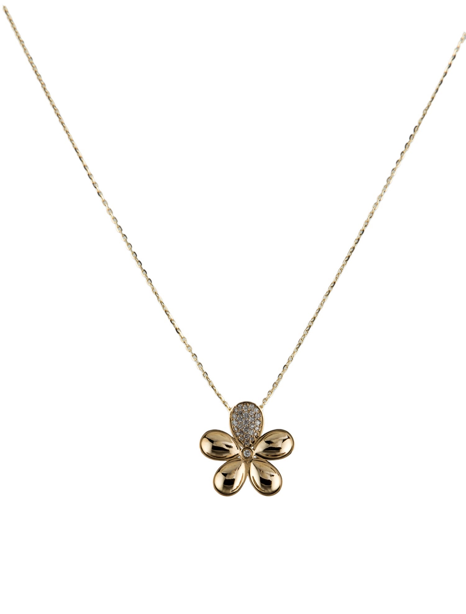 Necklace 14K Diamond Flower Necklace