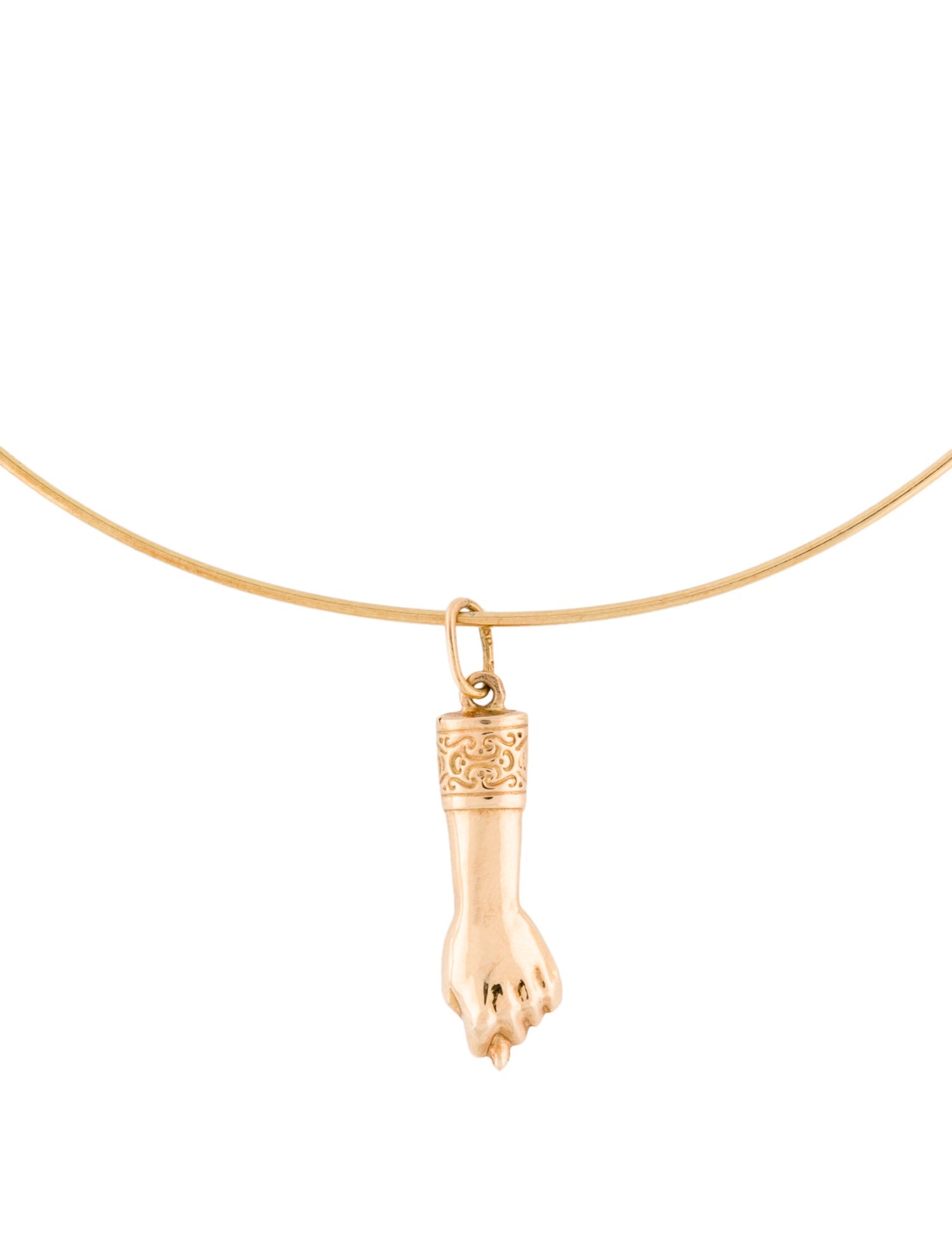 Necklace 18K Italian Mano Figa Charm Collar