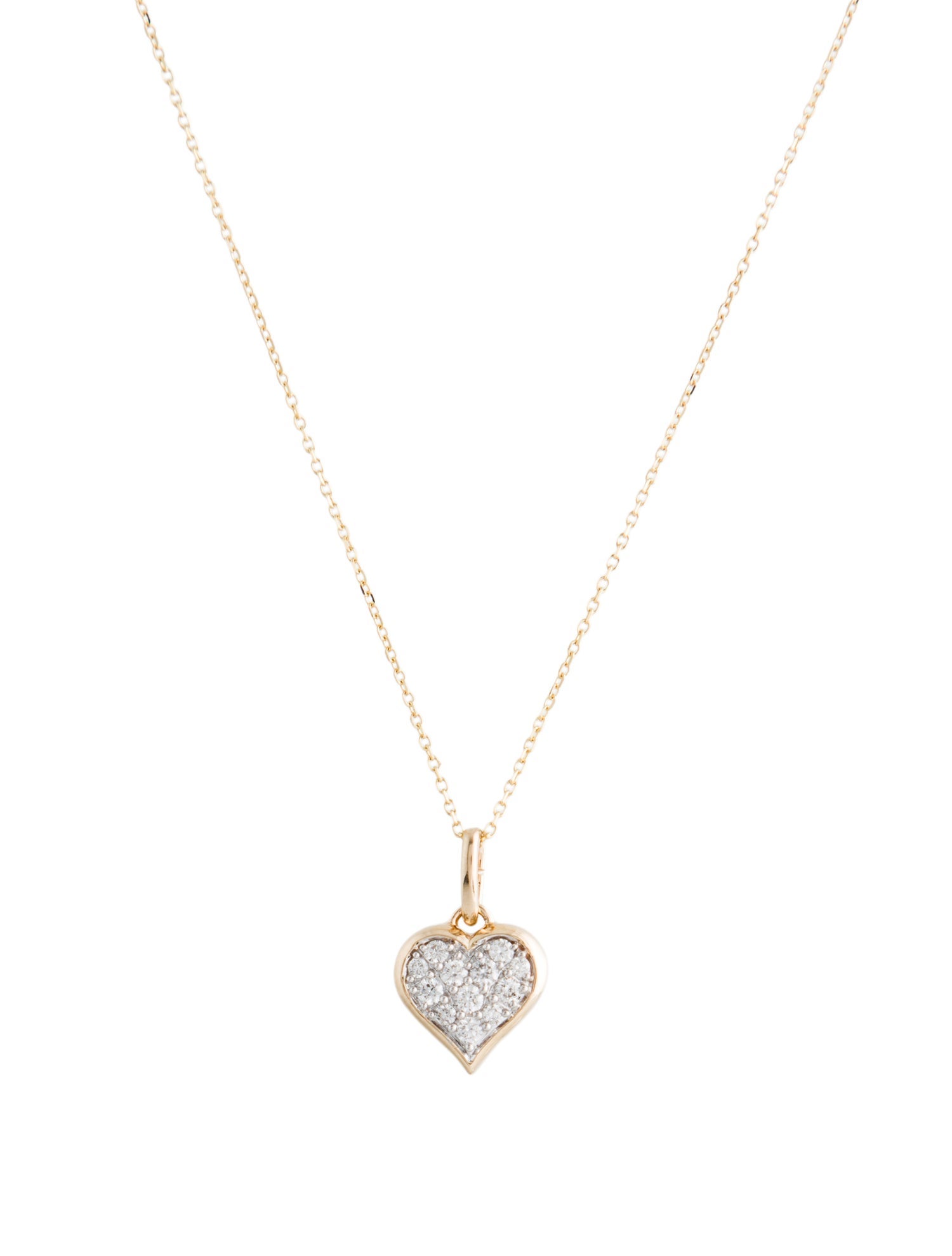 Necklace 14K Diamond Heart Pendant Necklace