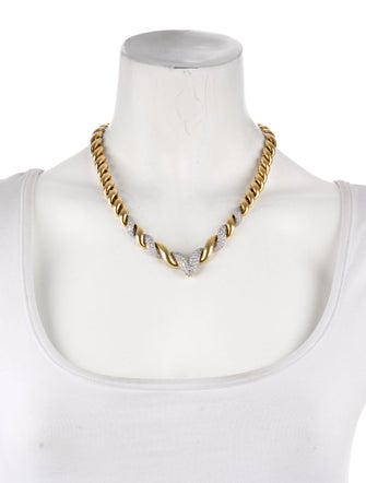 Necklace 18K 4.50ctw Diamond Twisted Link Collar Necklace