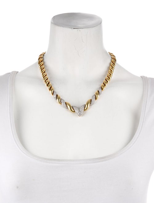 Necklace 18K 4.50ctw Diamond Twisted Link Collar Necklace