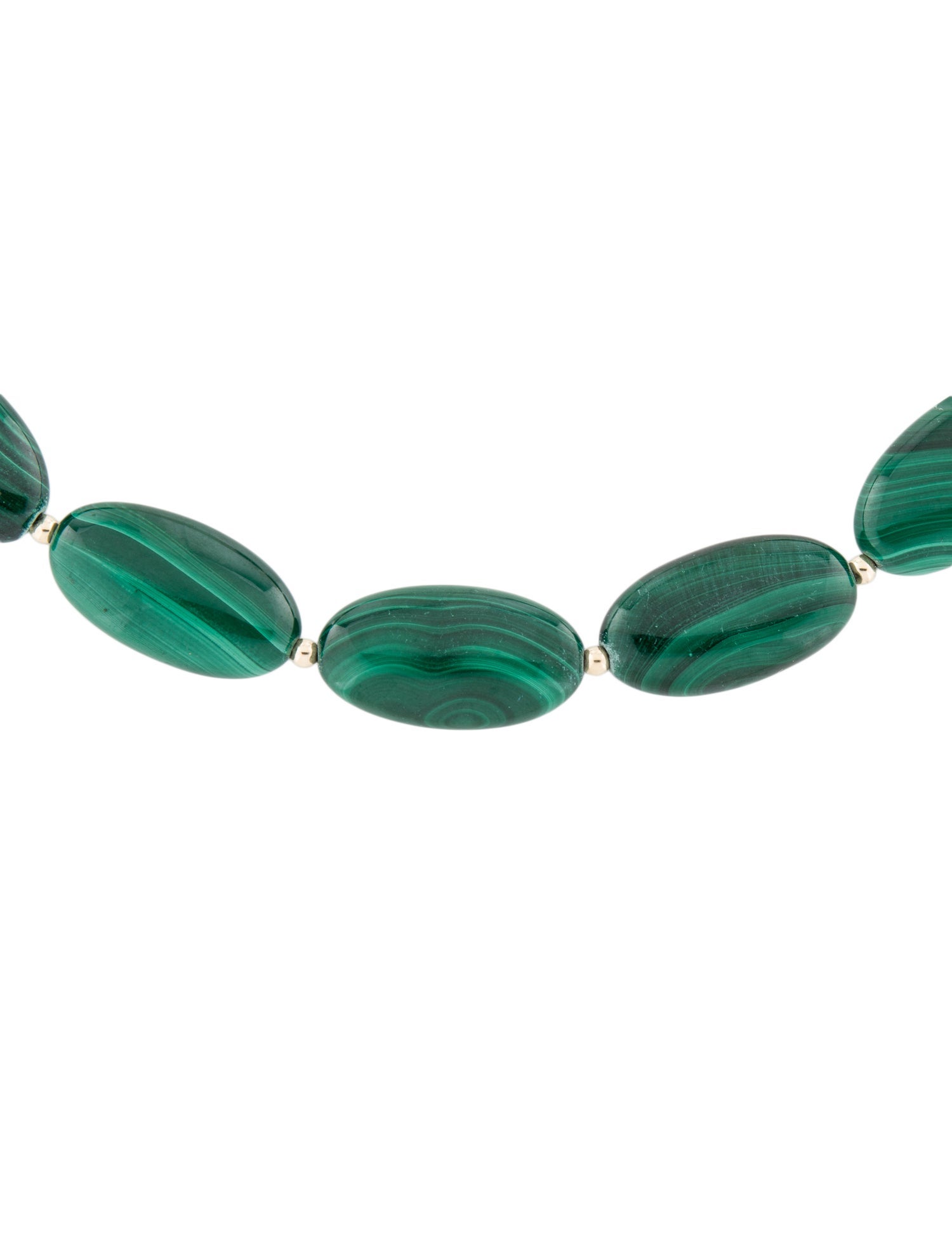 Necklace 14K Malachite Bead Strand Collar Necklace