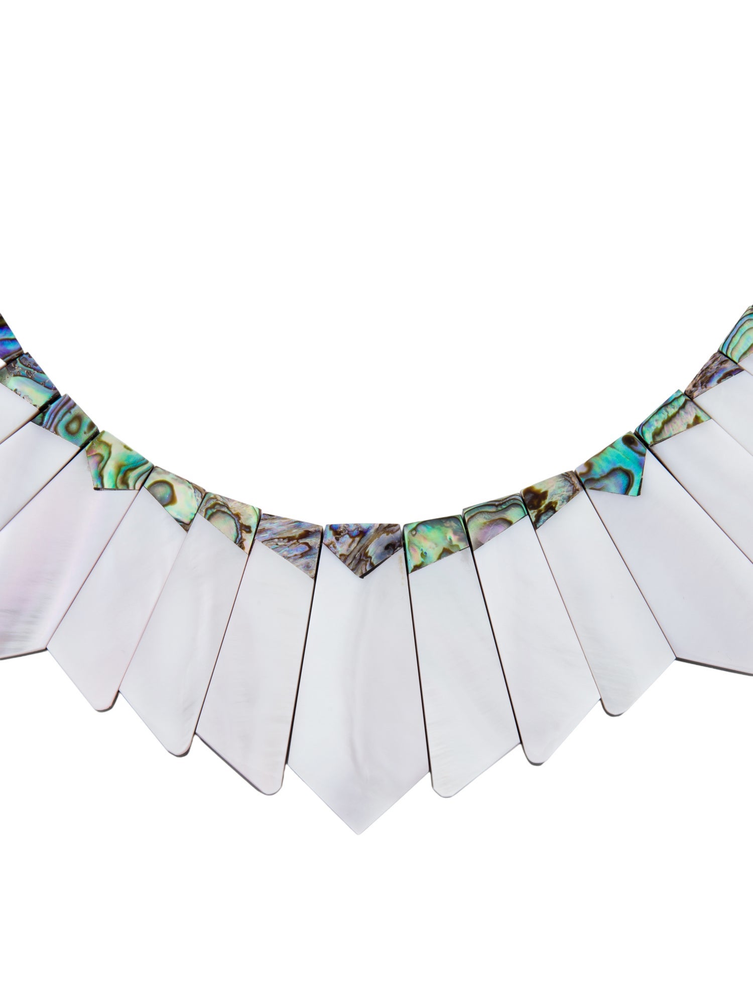 Necklace 14K Mother of Pearl & Abalone Collar Necklace