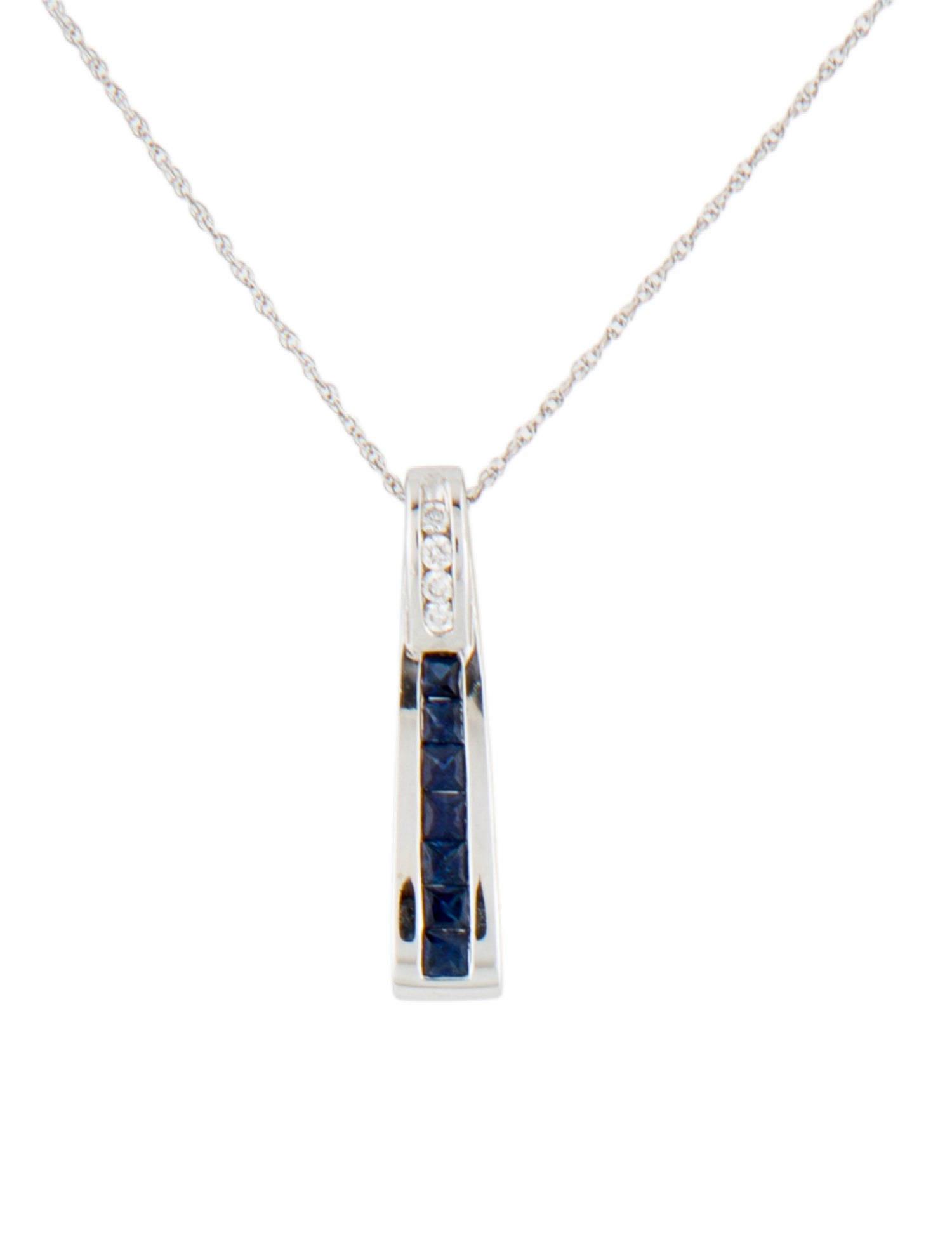 Necklace Parlé 14K Diamond & Sapphire Pendant Necklace