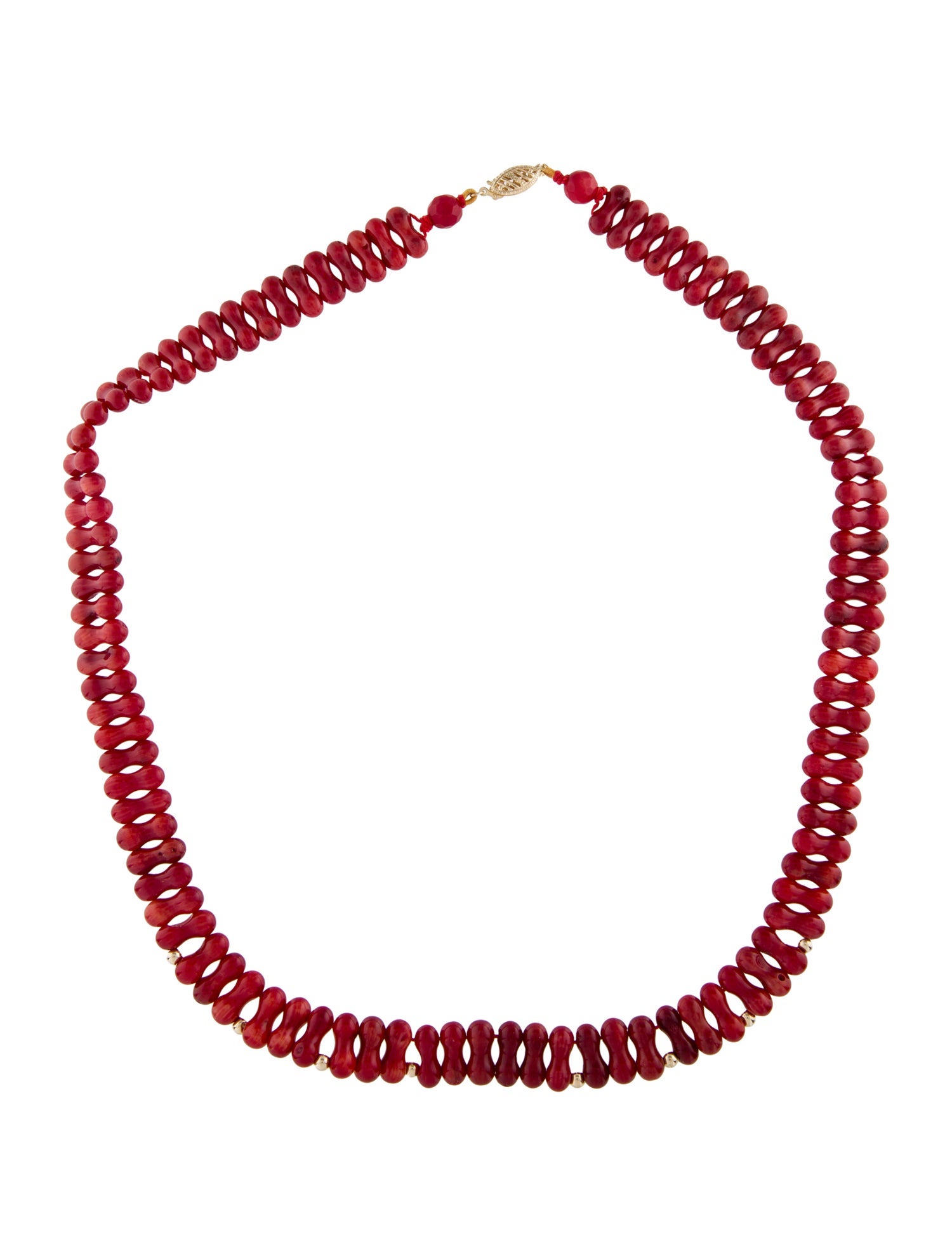 Necklace 14K Dyed Coral Collar Necklace