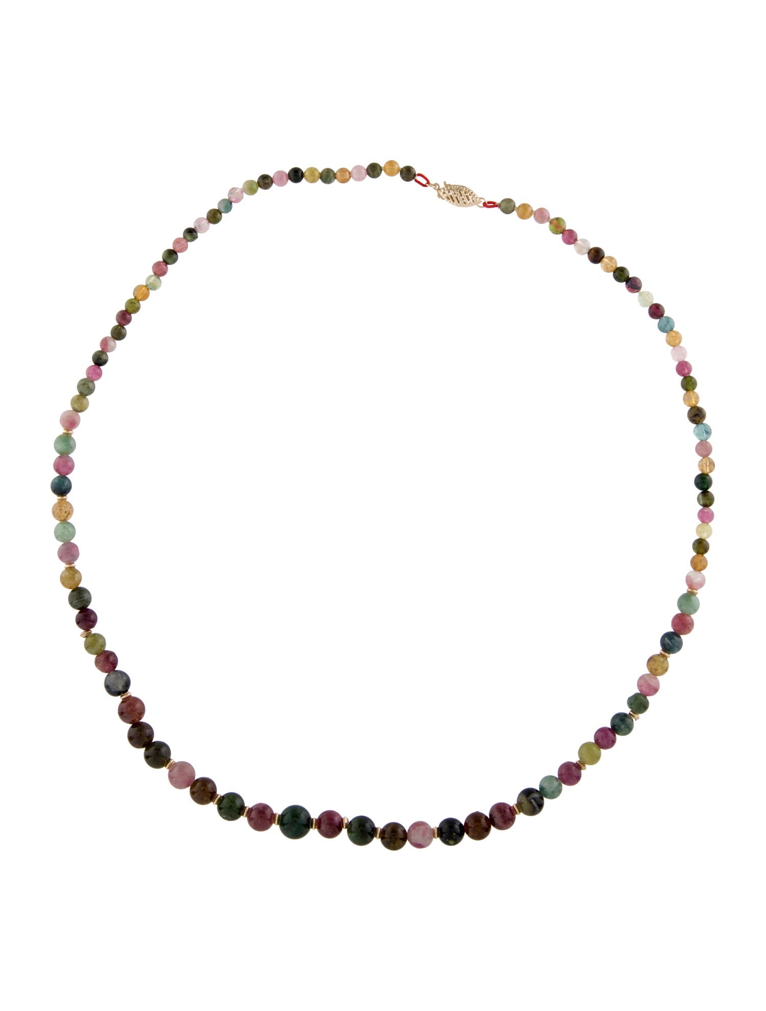 Necklace 14K Tourmaline Bead Strand