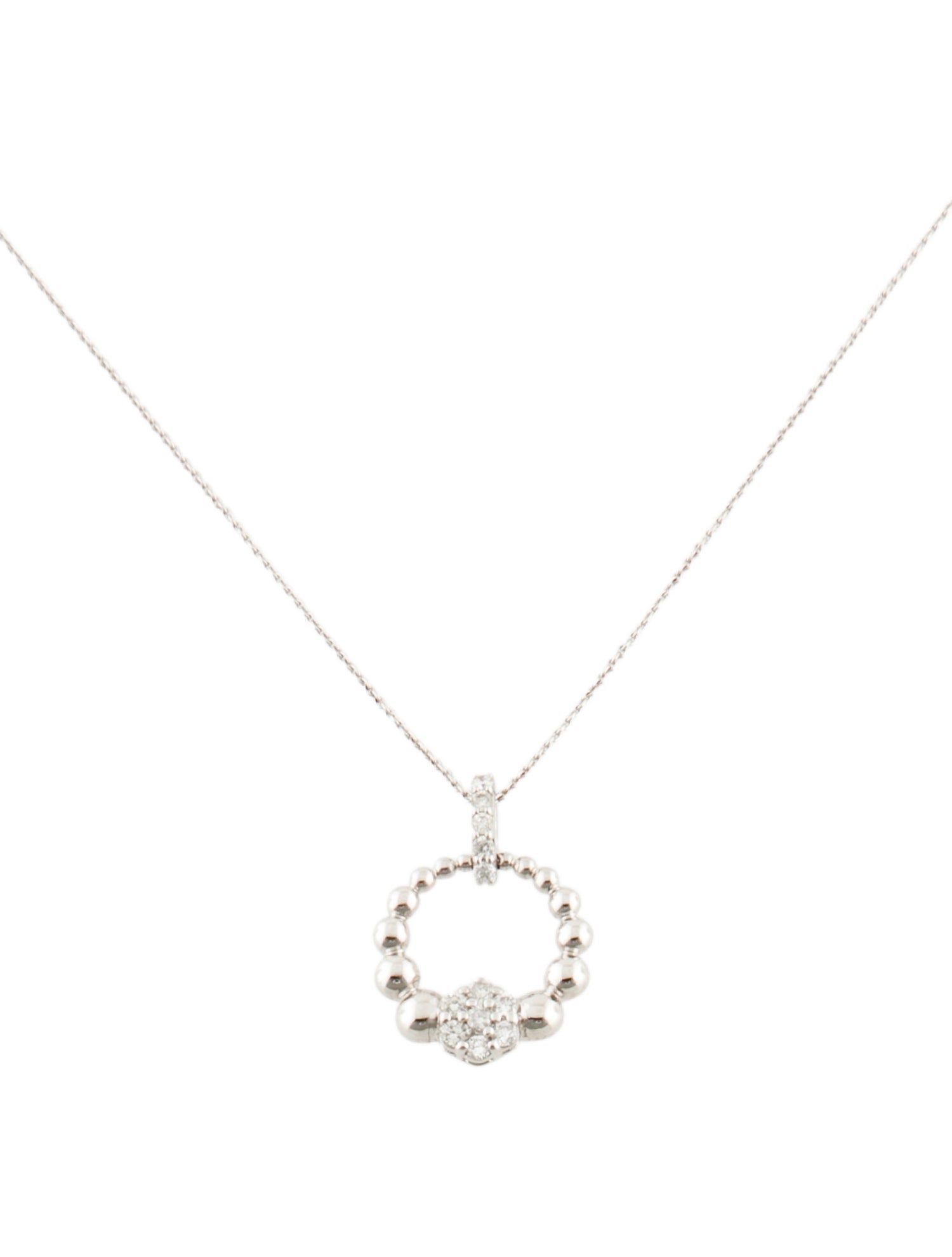 Necklace 14K Diamond Circle Pendant Necklace