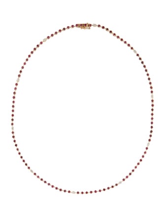 Necklace 14K 3.97ctw Ruby & Diamond Tennis Bracelet