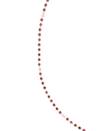 Necklace 14K 3.97ctw Ruby & Diamond Tennis Bracelet