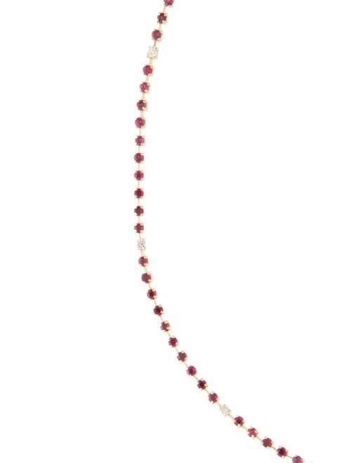 Necklace 14K 3.97ctw Ruby & Diamond Tennis Bracelet