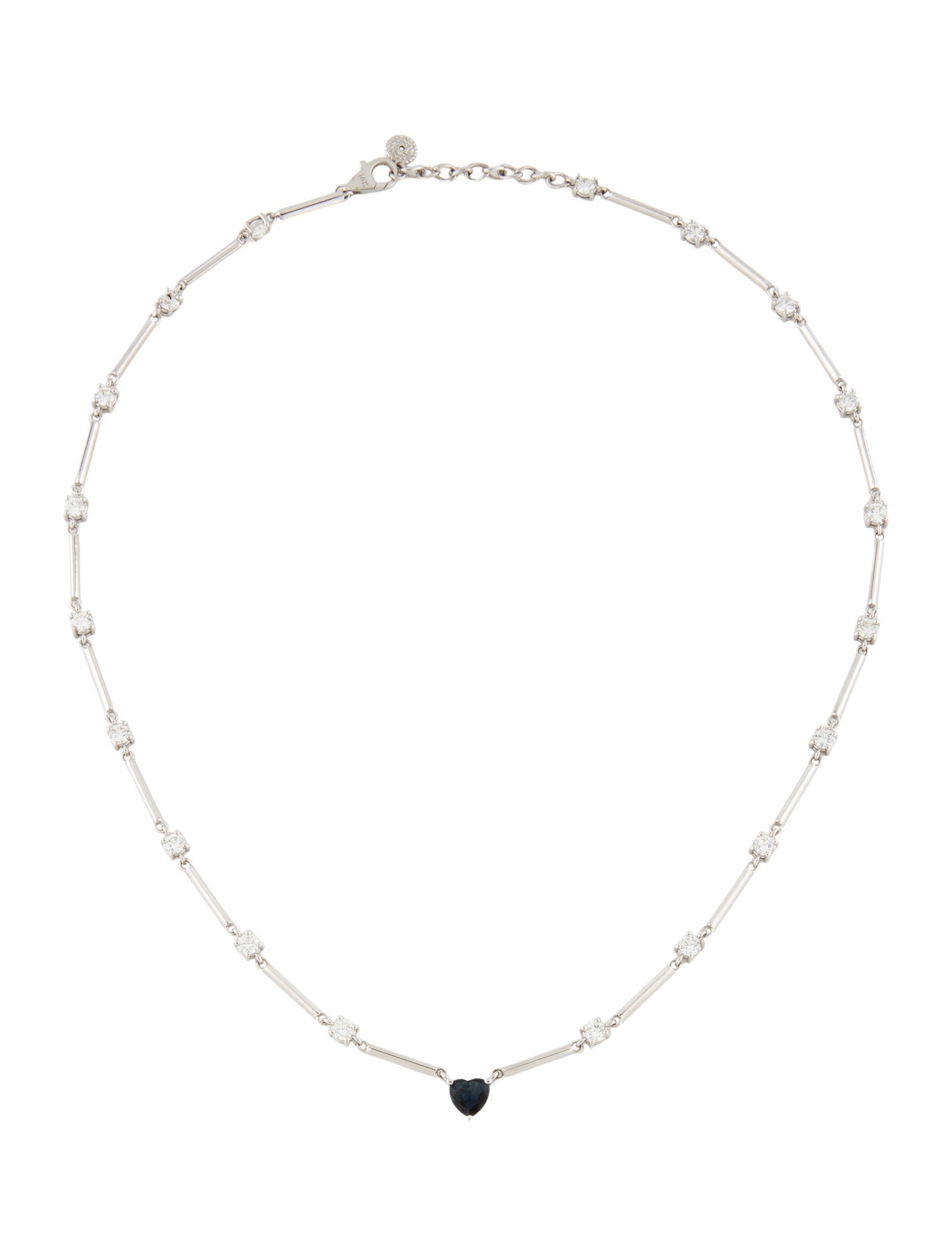 Necklace 14K Sapphire & Diamond Station Necklace