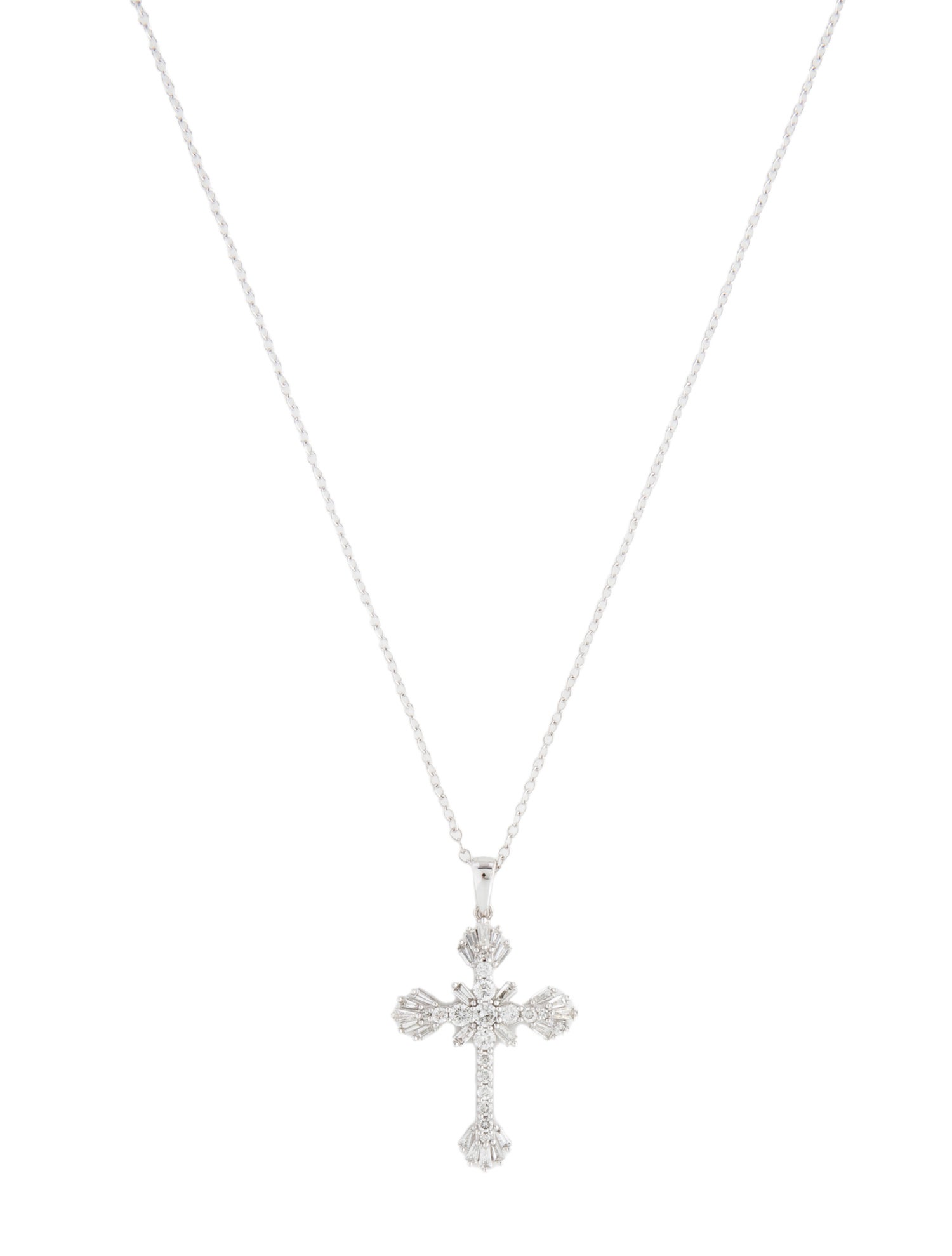 Necklace 14K Diamond Cross Pendant Necklace