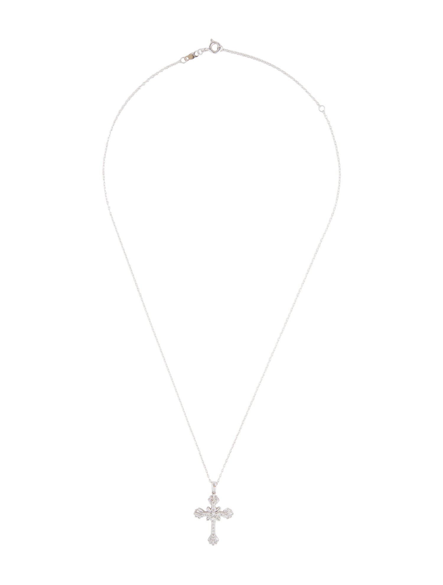 Necklace 14K Diamond Cross Pendant Necklace