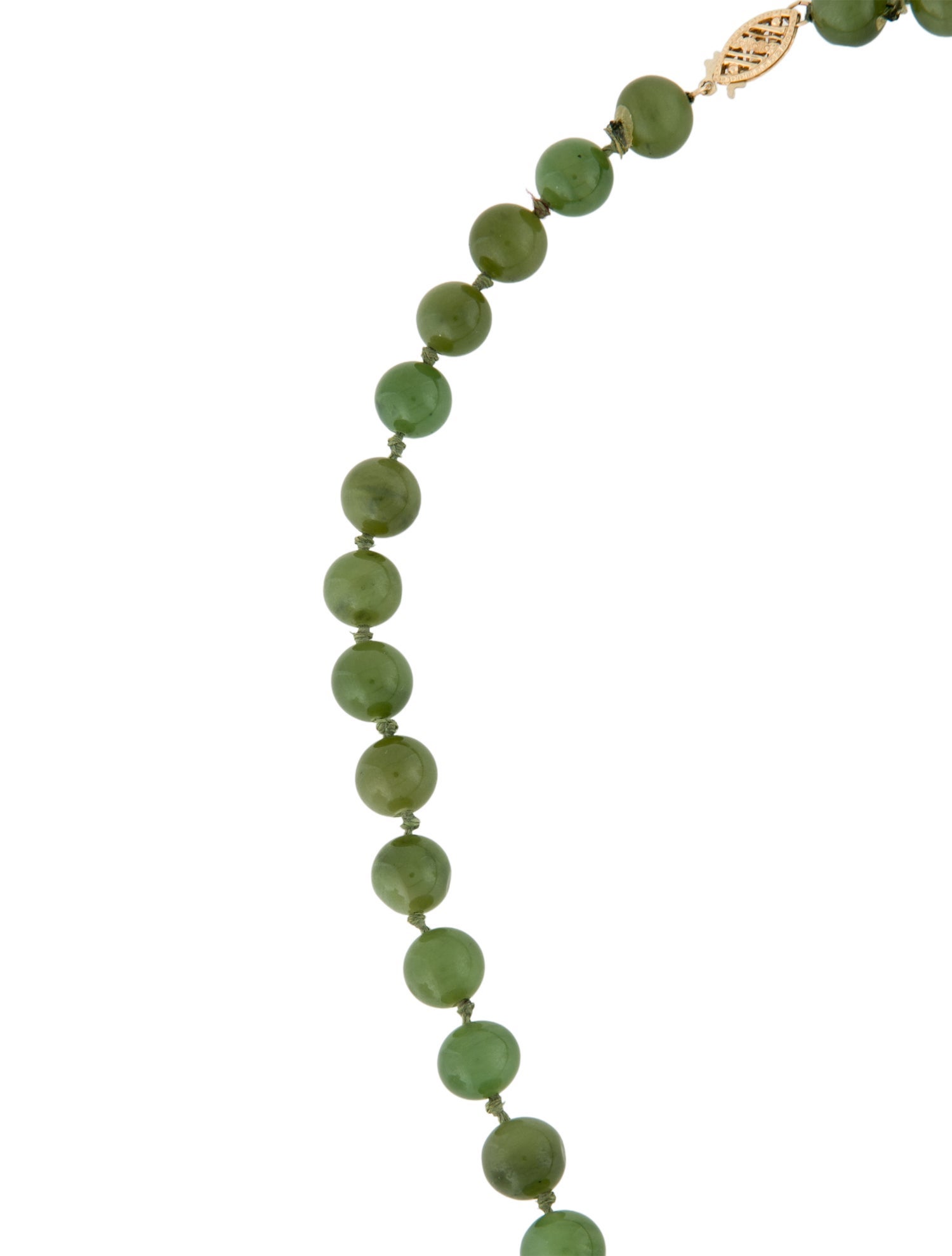 Necklace 14K Nephrite Bead Strand