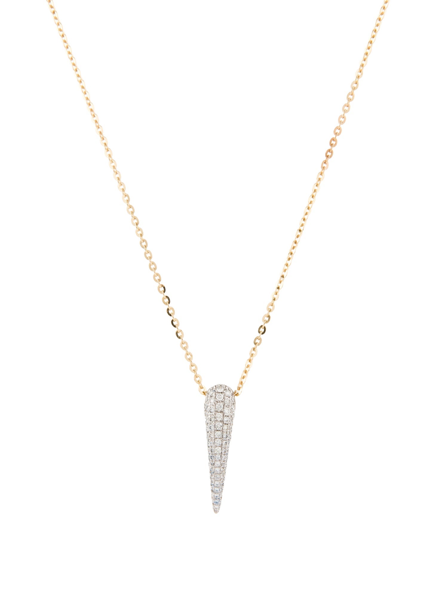 Necklace 14K Diamond Spike Pendant Necklace