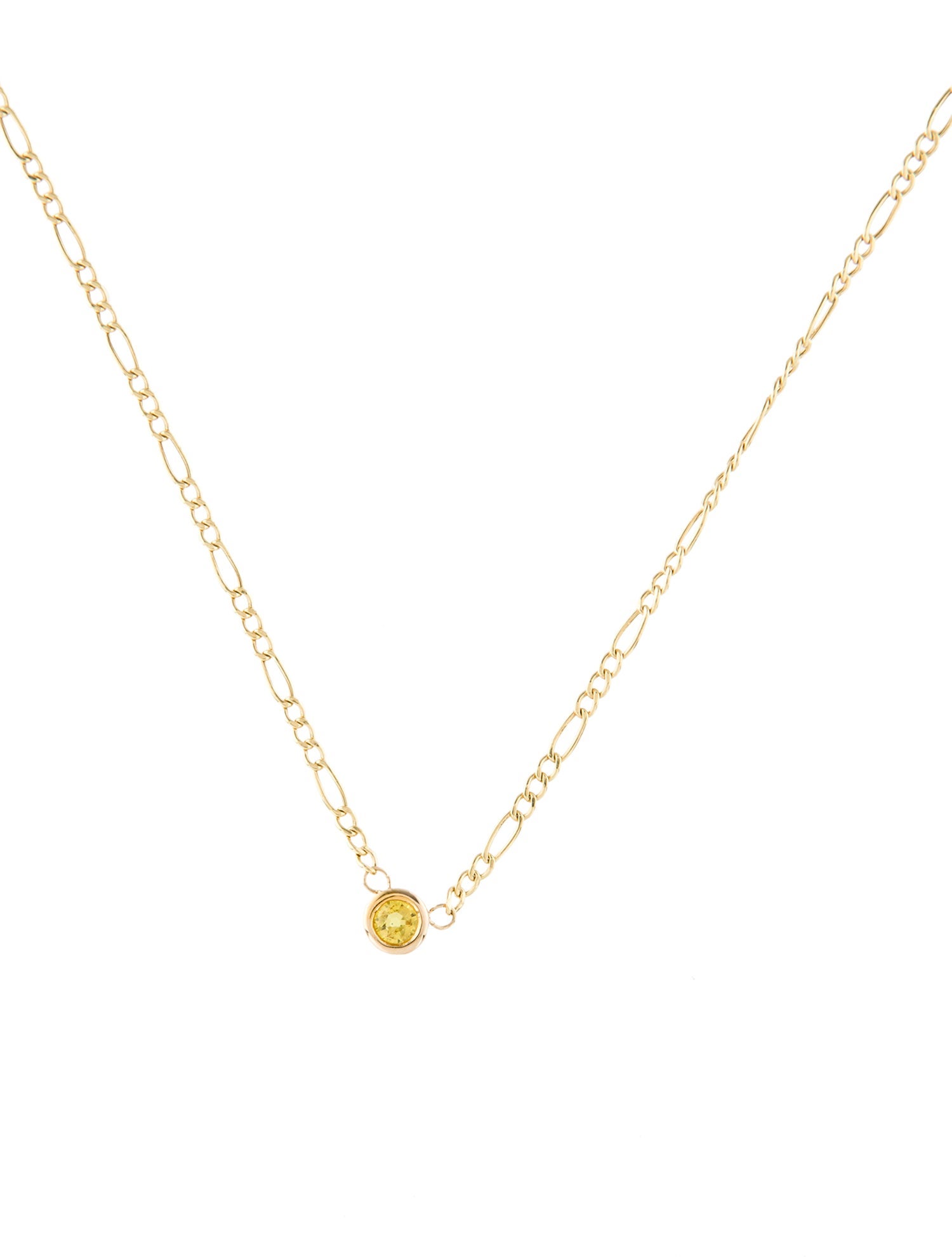 Necklace 14K Yellow-Sapphire Pendant Necklace