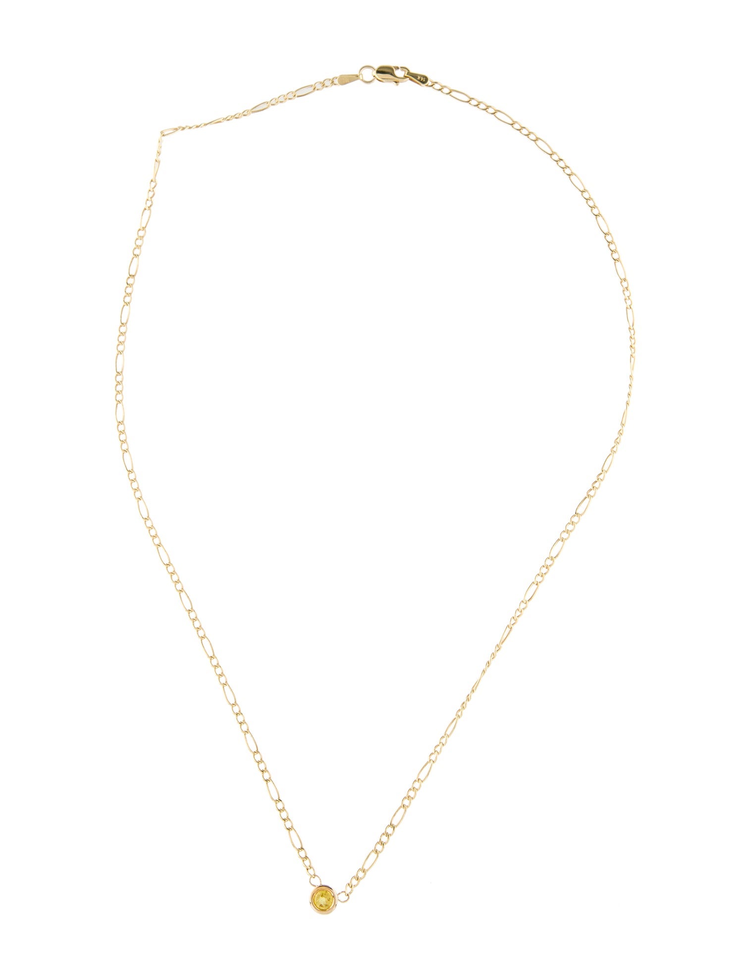 Necklace 14K Yellow-Sapphire Pendant Necklace