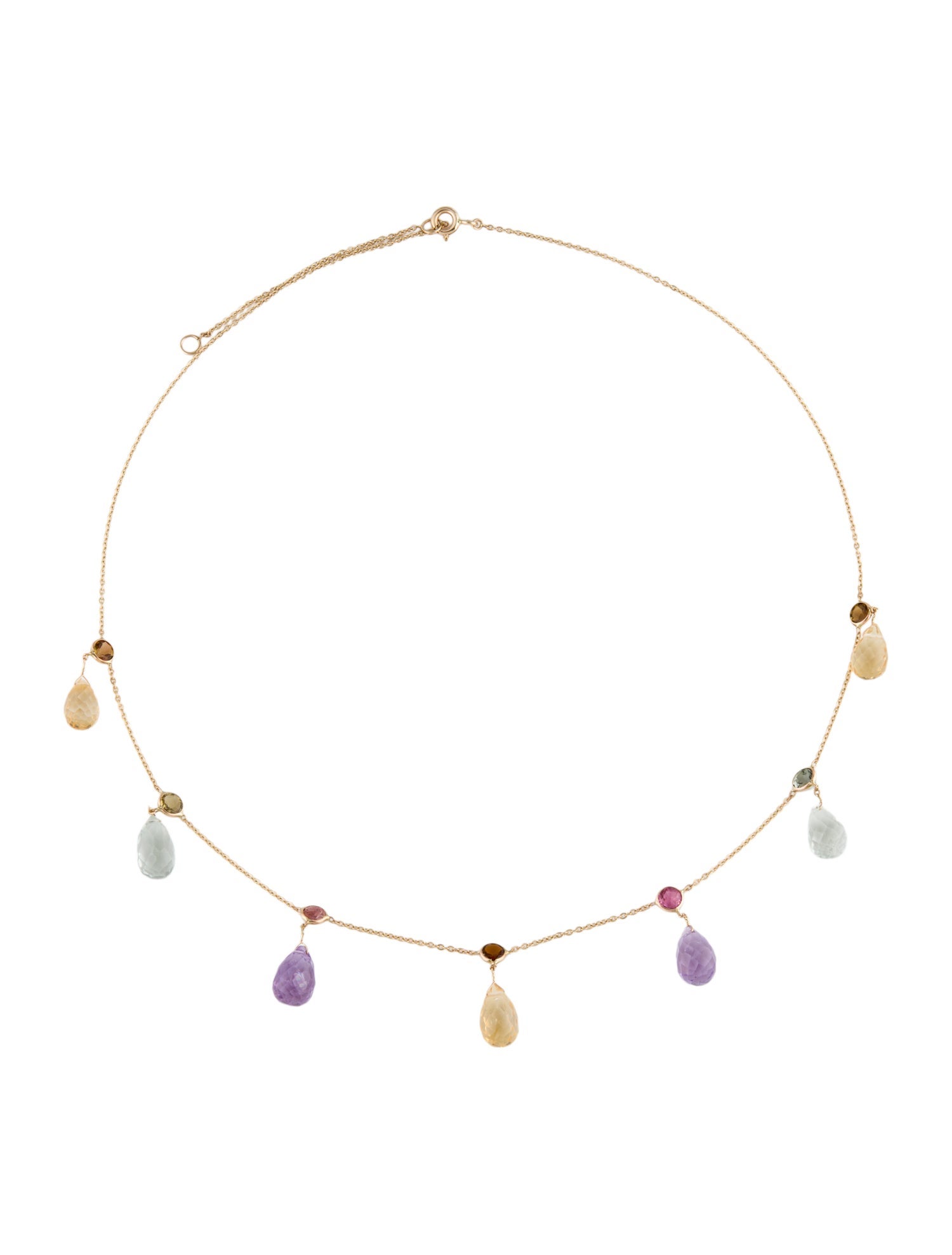 Necklace 14K Multistone Station Necklace