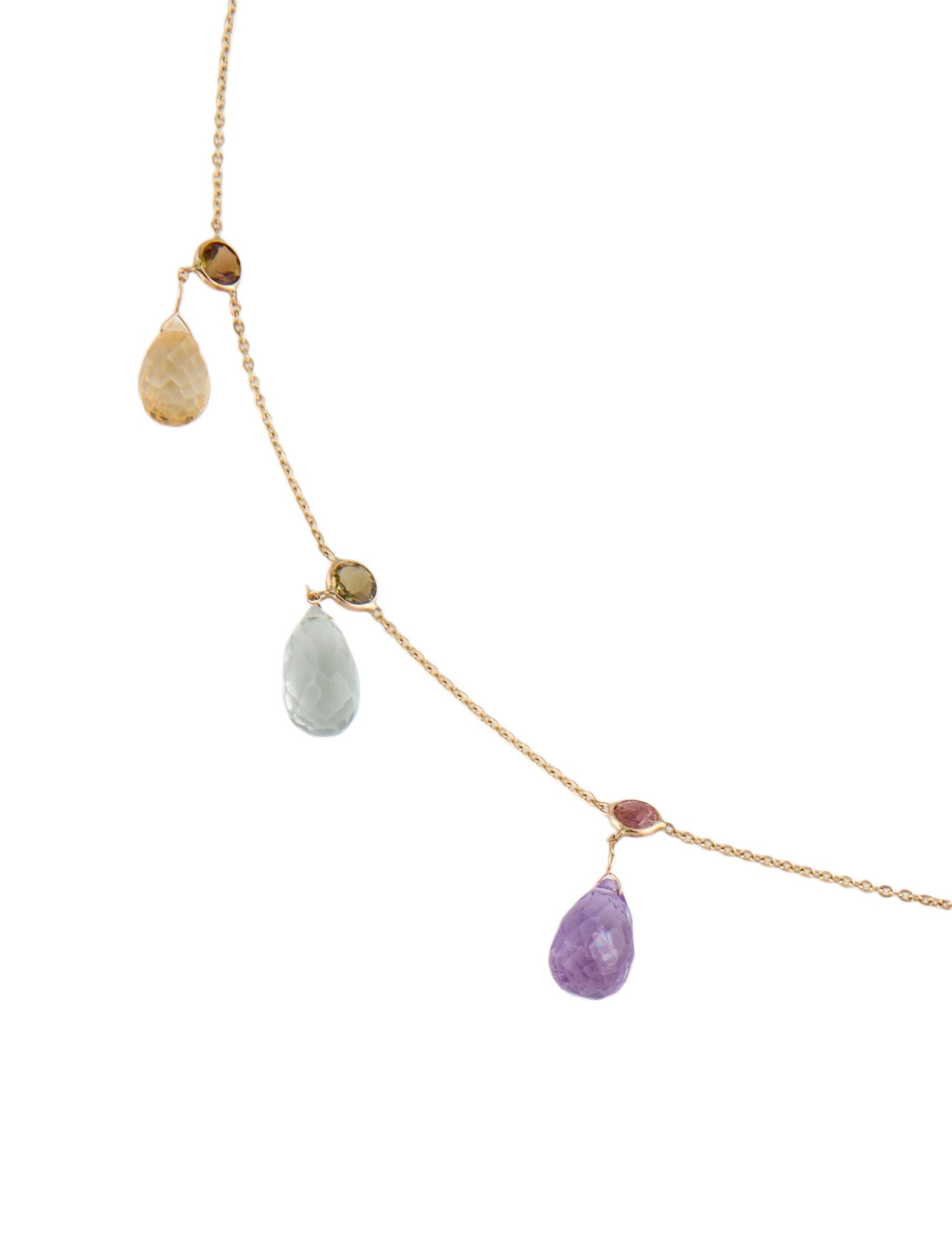 Necklace 14K Multistone Station Necklace