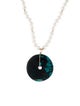 Necklace 14K Pearl & Composite Turquoise Bead Pendant Necklace