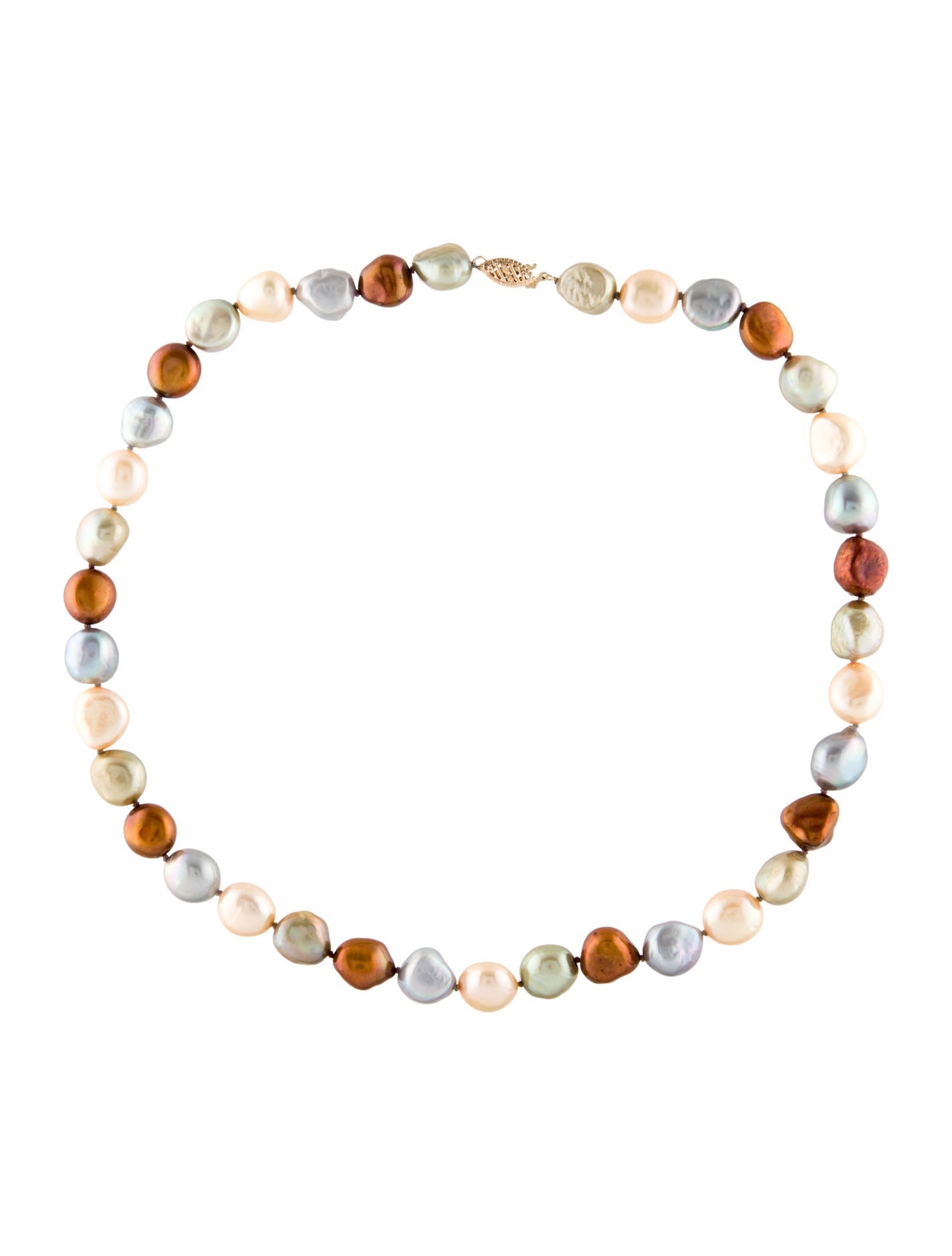 Necklace 14K Dyed Pearl Bead Strand Necklace