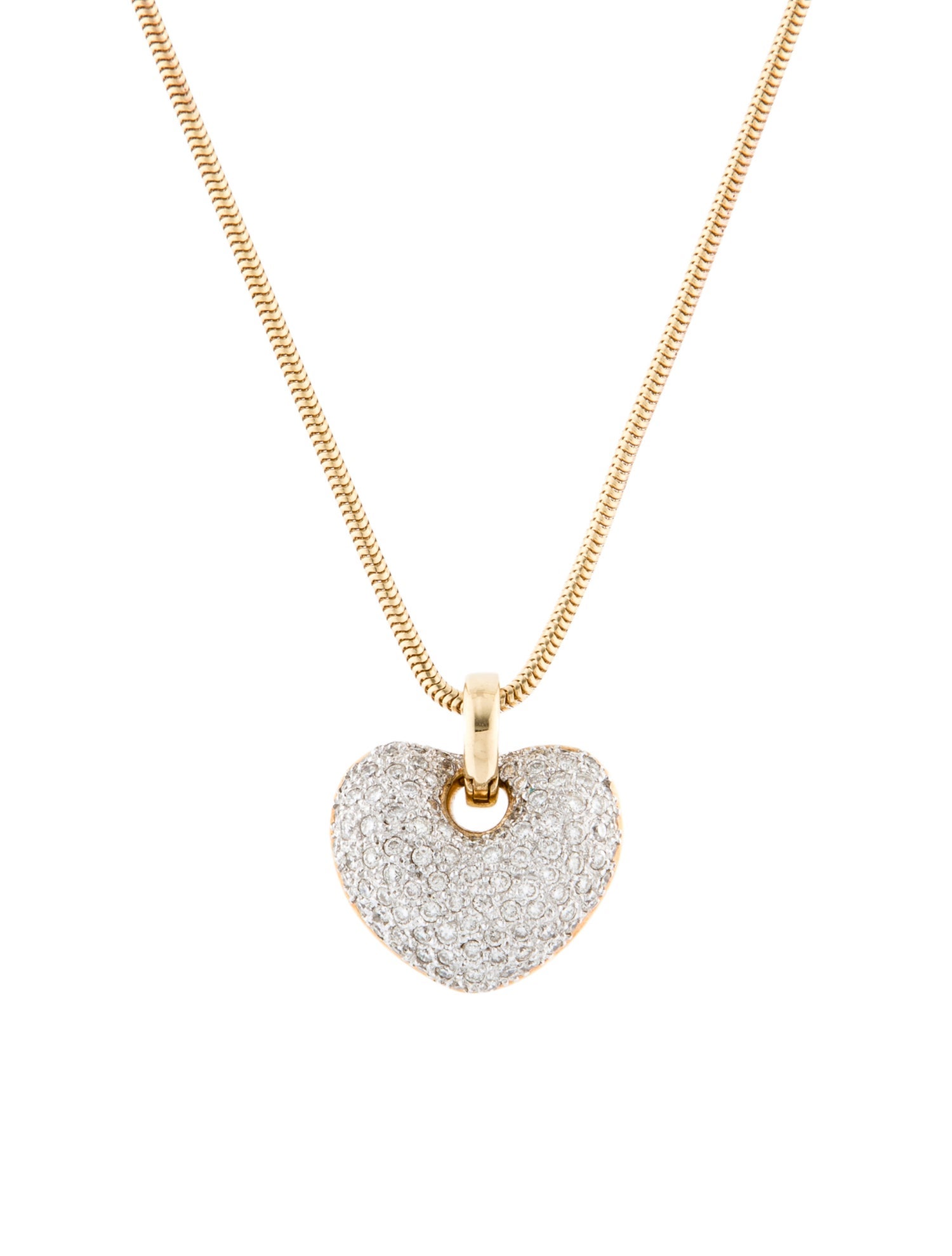 Necklace 18K Diamond Heart Pendant Necklace
