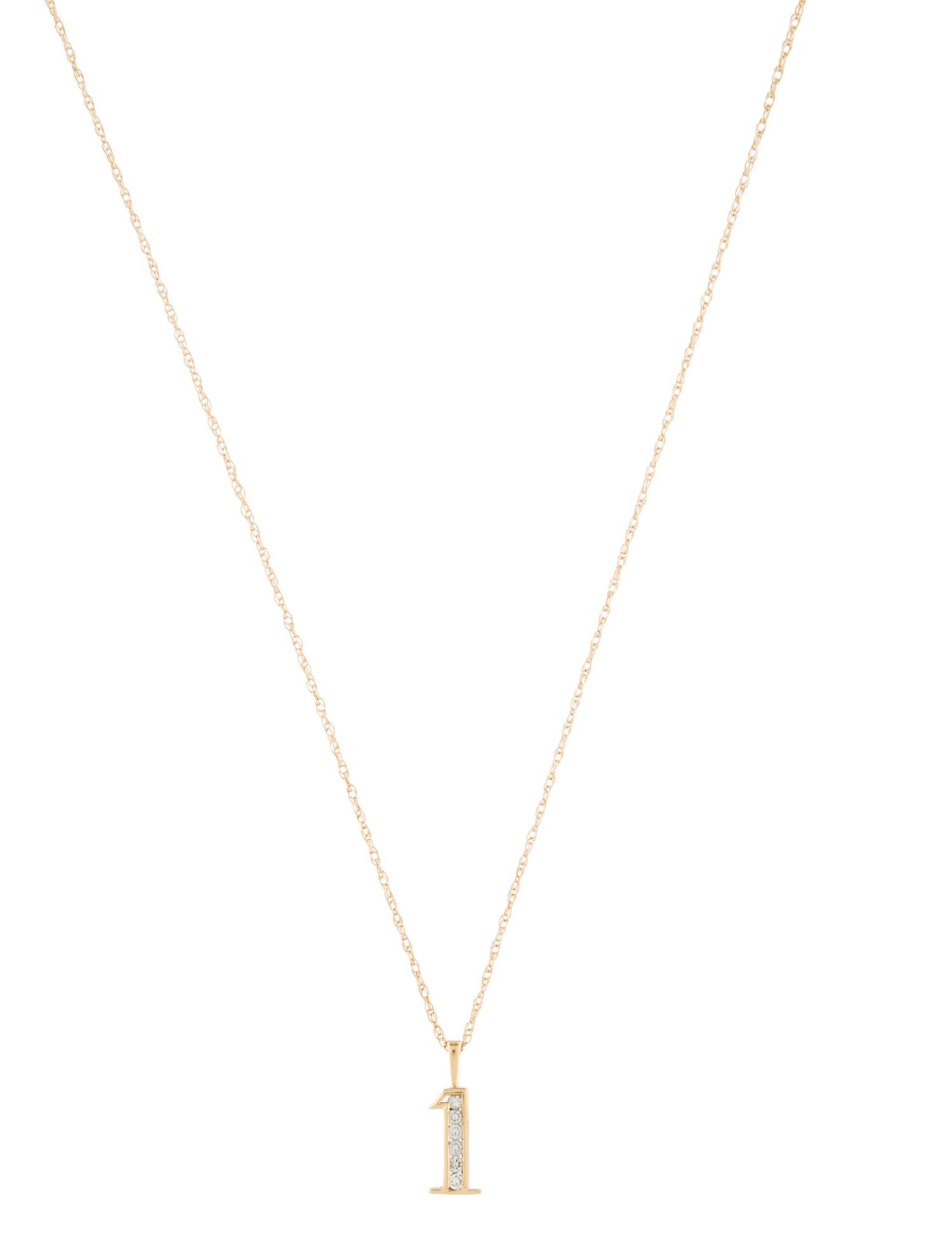 Necklace 14K Diamond "1" Pendant