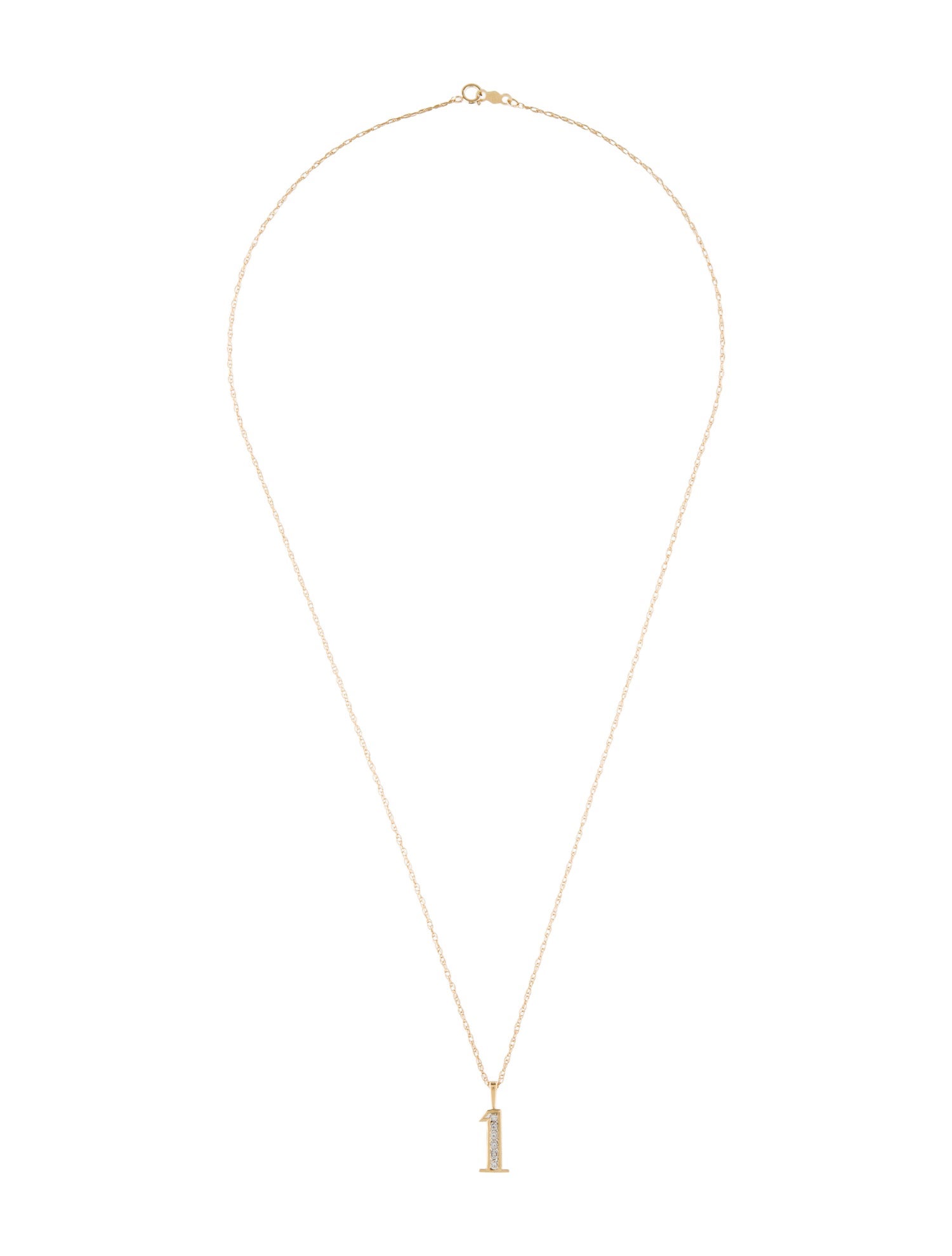 Necklace 14K Diamond "1" Pendant
