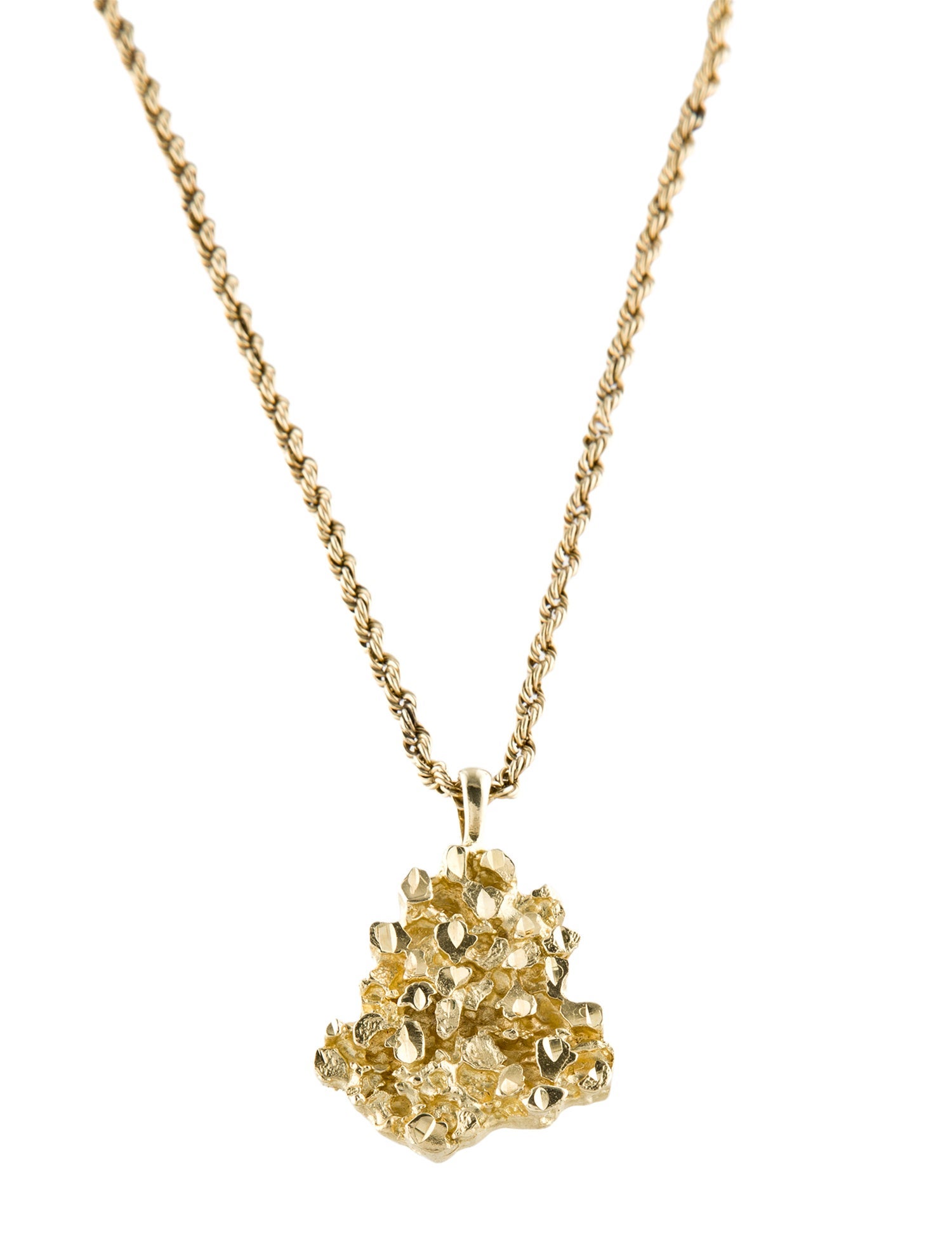 Necklace 14K Nugget Pendant Necklace
