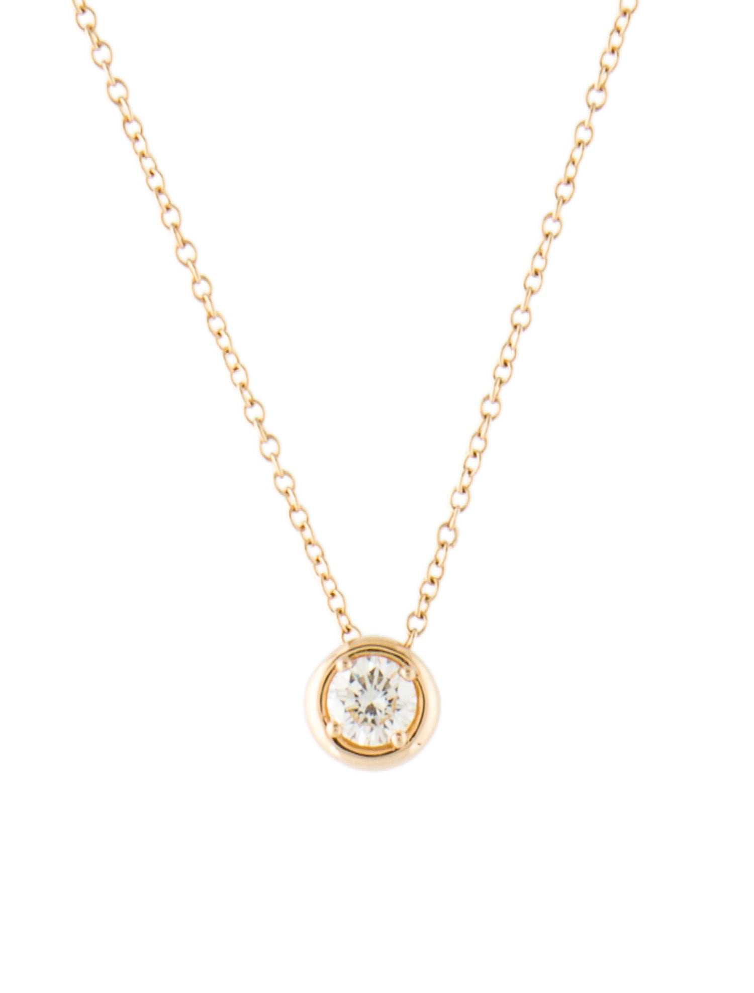 Necklace 18K Diamond Solitaire Pendant Necklace