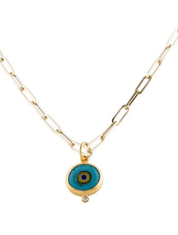 Necklace Pendant Diamond & Enamel