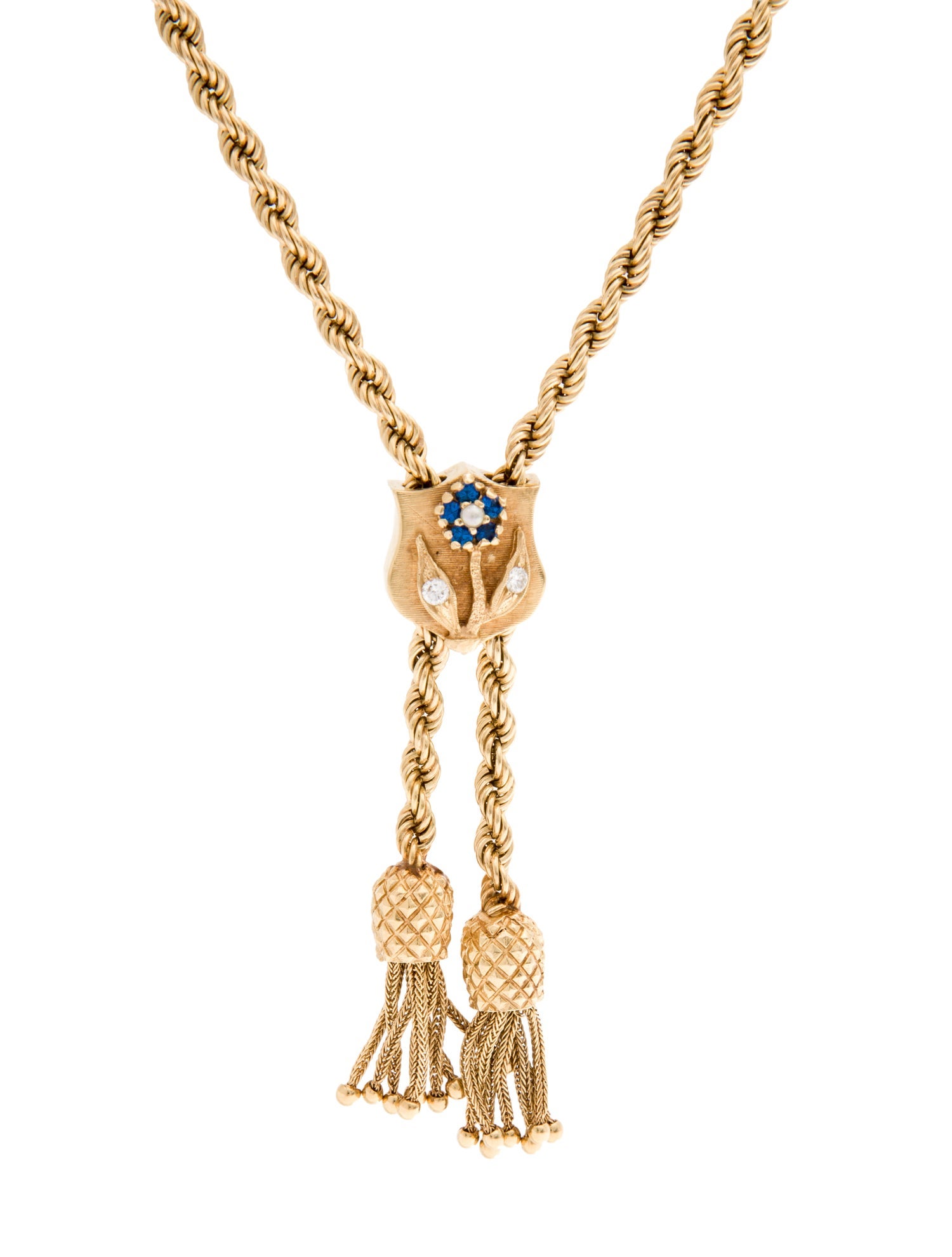 Necklace Vintage 14K Revival Rope Chain Slider