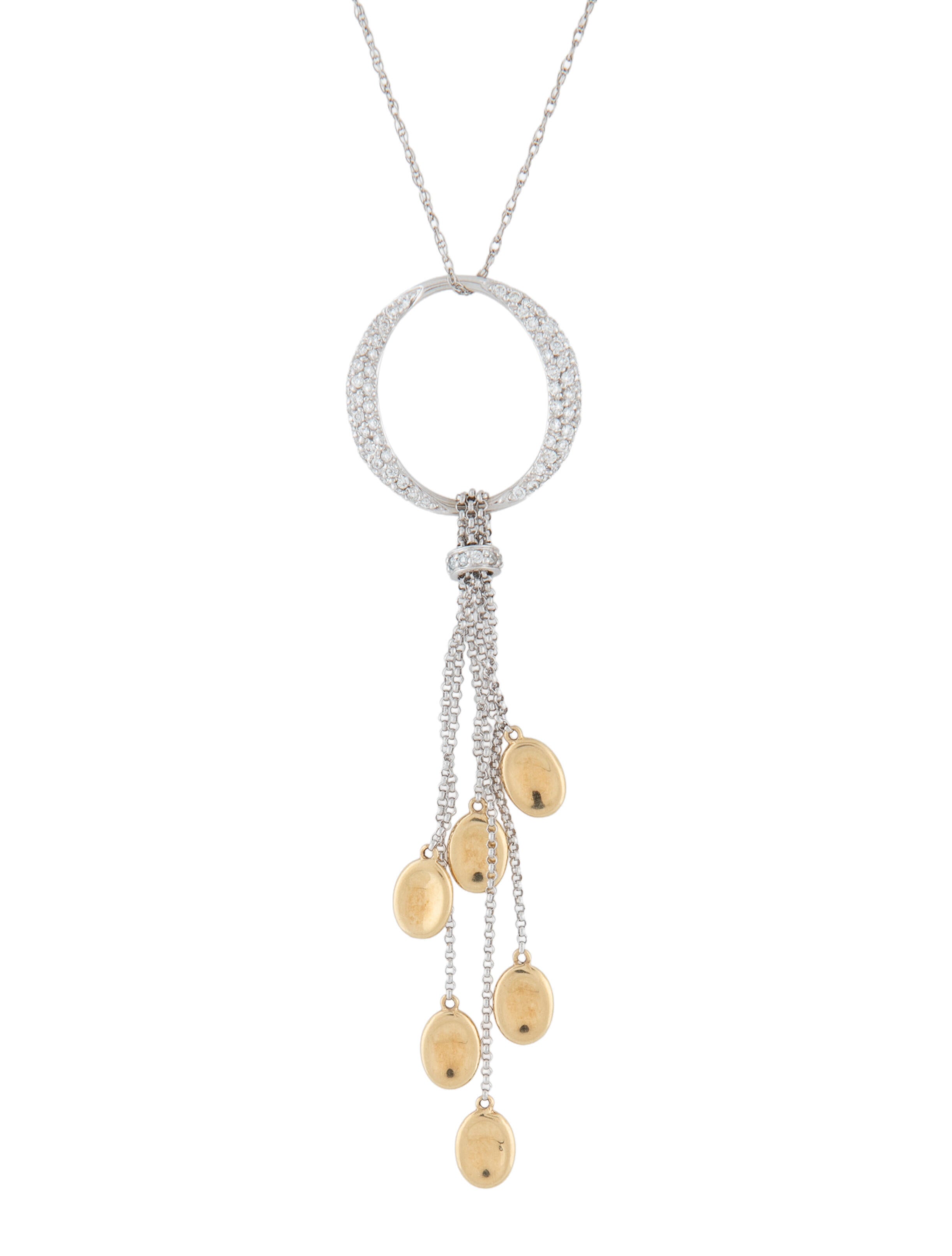 Necklace 14K Diamond Tassel Pendant Necklace