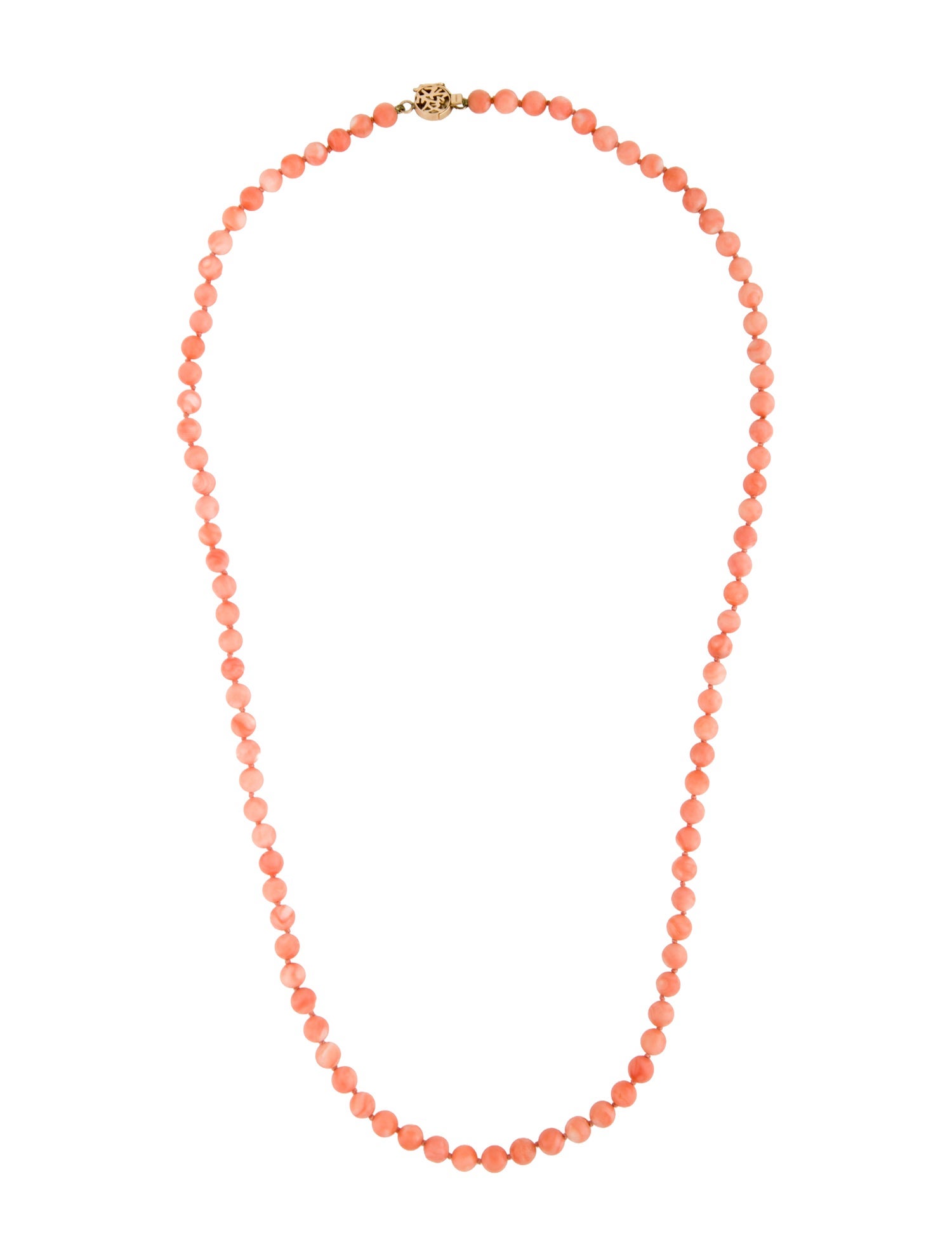 Necklace 14K Coral Bead Strand