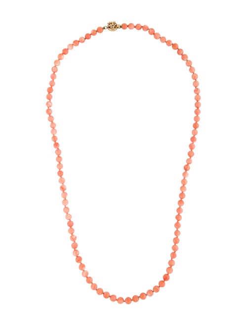 Necklace 14K Coral Bead Strand Necklace