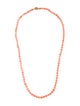 Necklace 14K Coral Bead Strand Necklace