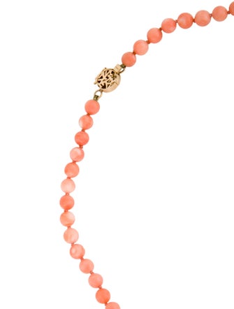 Necklace 14K Coral Bead Strand Necklace