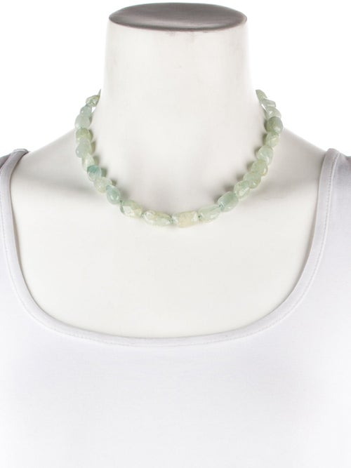 Necklace 14K Aquamarine Bead Strand Necklace