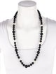 Necklace 14K Onyx & Pearl Beaded Strand