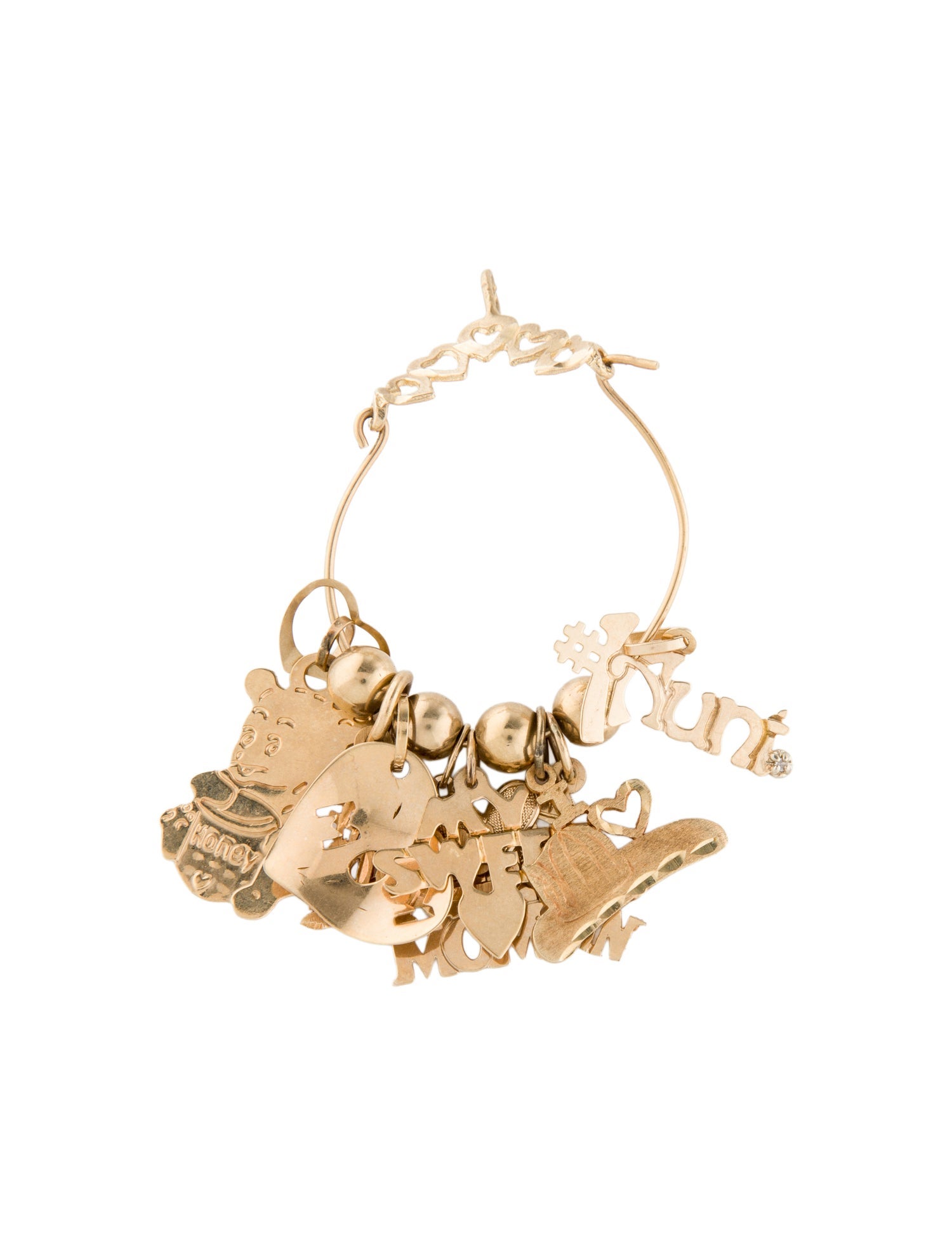 Necklace 14K Multi Charm Pendant