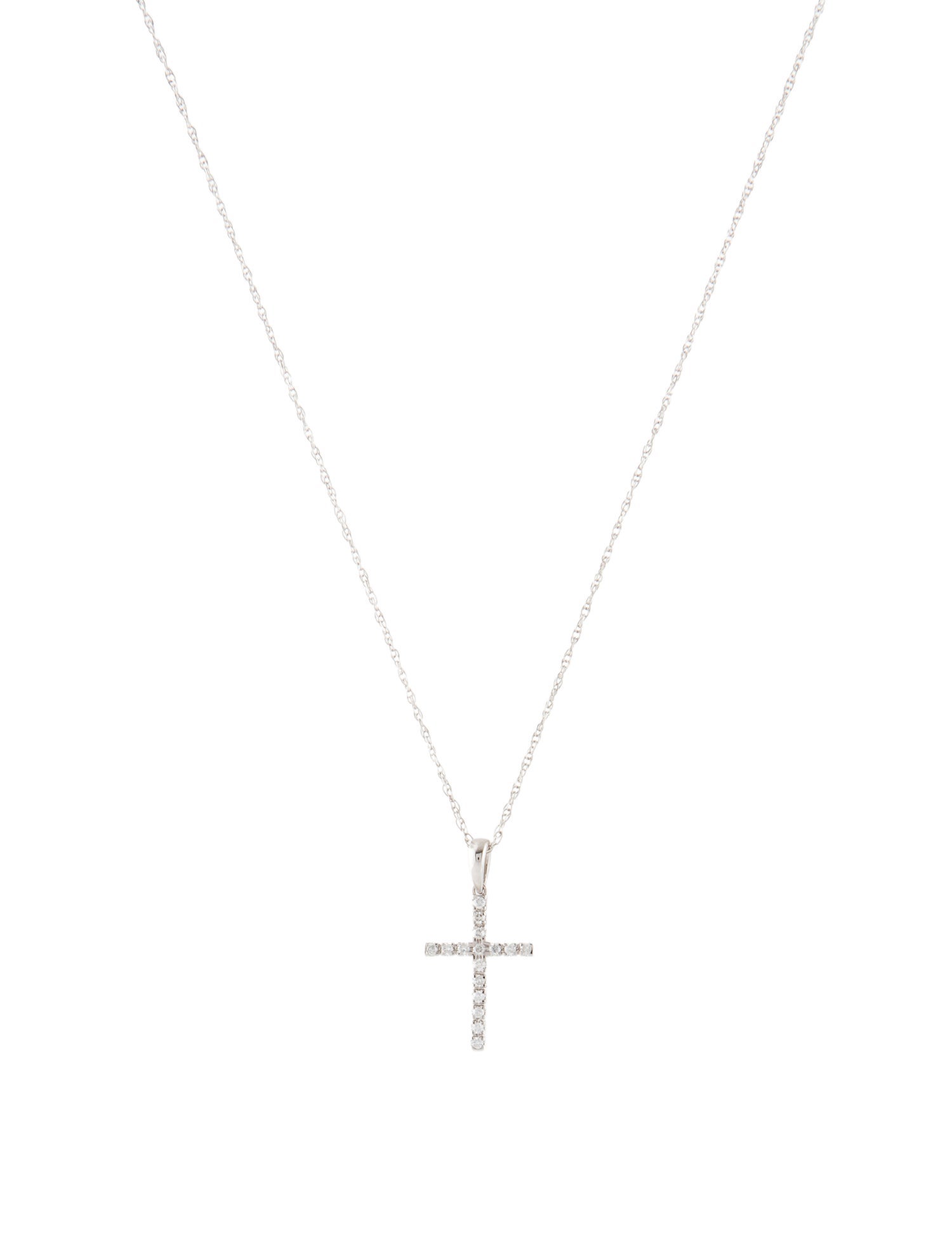 Necklace 14K Diamond Cross Pendant Necklace