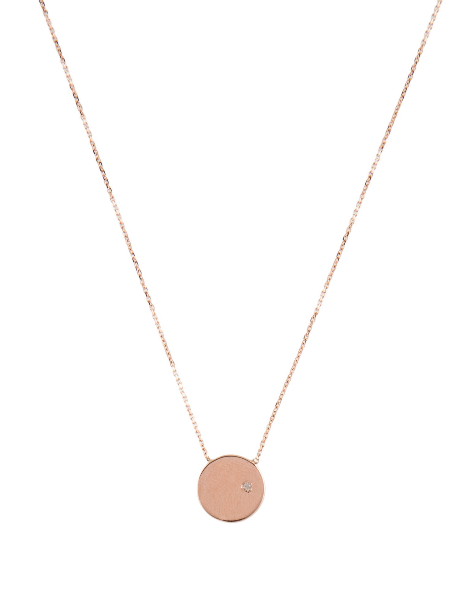 Necklace 14K Diamond Round Pendant Necklace