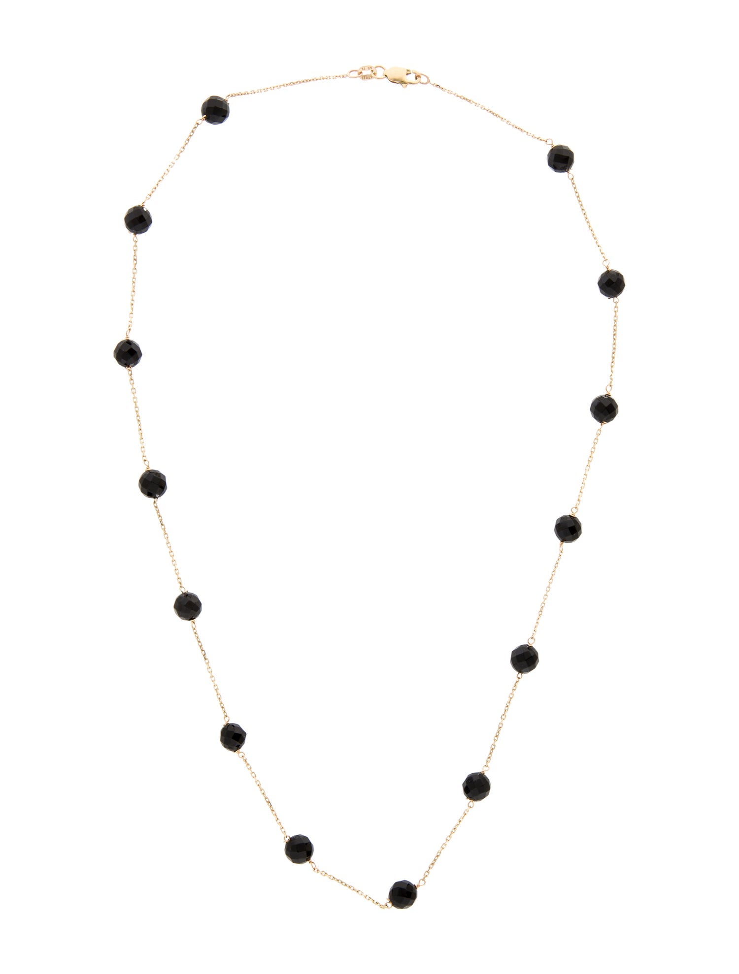 Necklace 14K Onyx Station Necklace