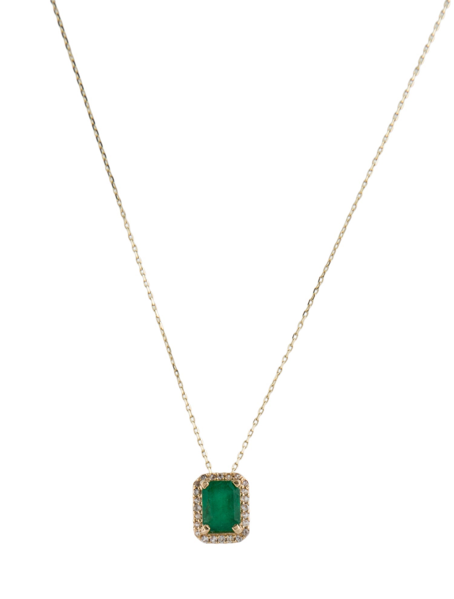 Necklace 14K Emerald, Sapphire & Diamond Pendant