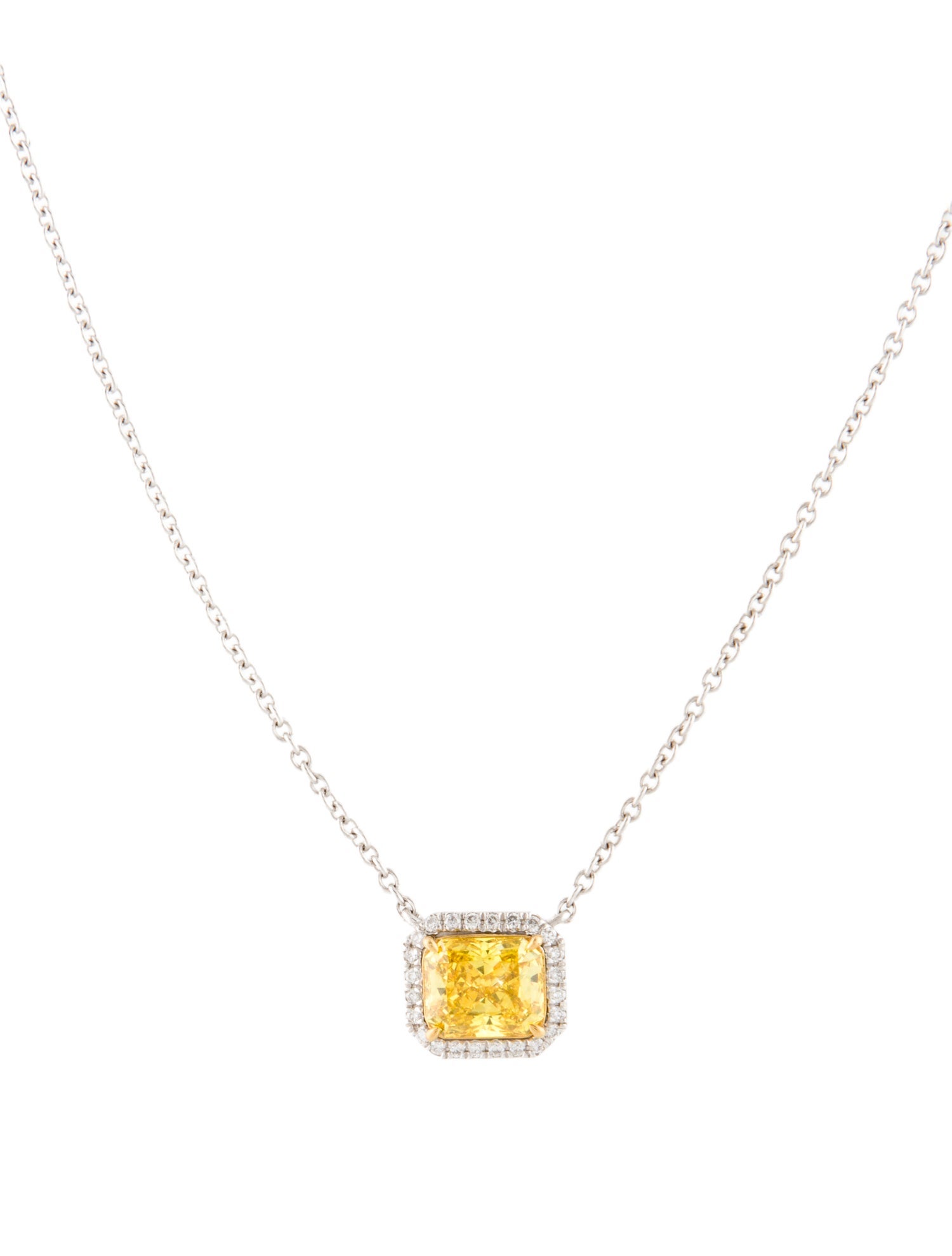 Necklace Platinum 1.48ctw Lab-Grown Diamond Pendant Necklace