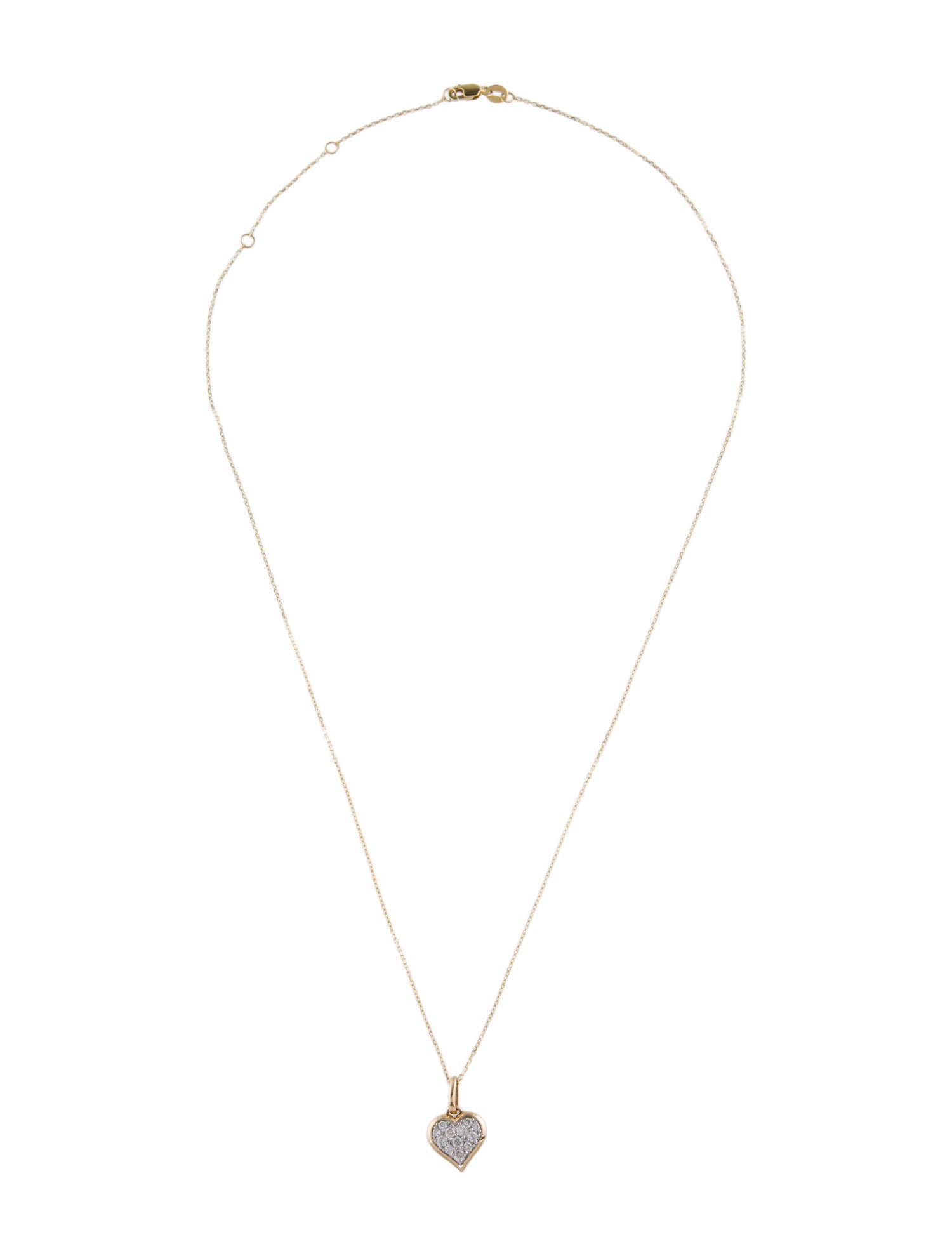 Necklace 14K Diamond Heart Pendant Necklace
