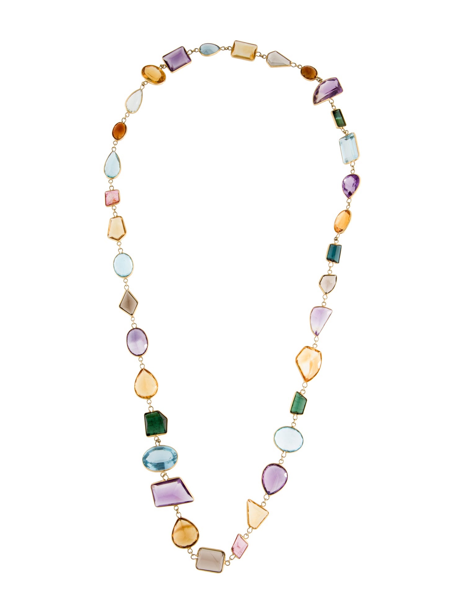 Necklace 18K Multistone Station Necklace