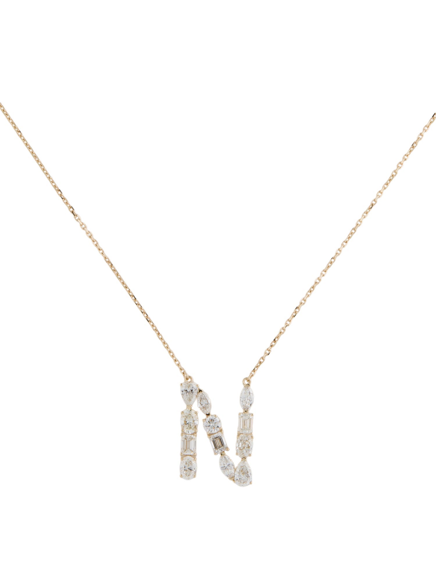 Necklace 14K 2.66ctw Lab-Grown Diamond Initial 'N' Pendant Necklace