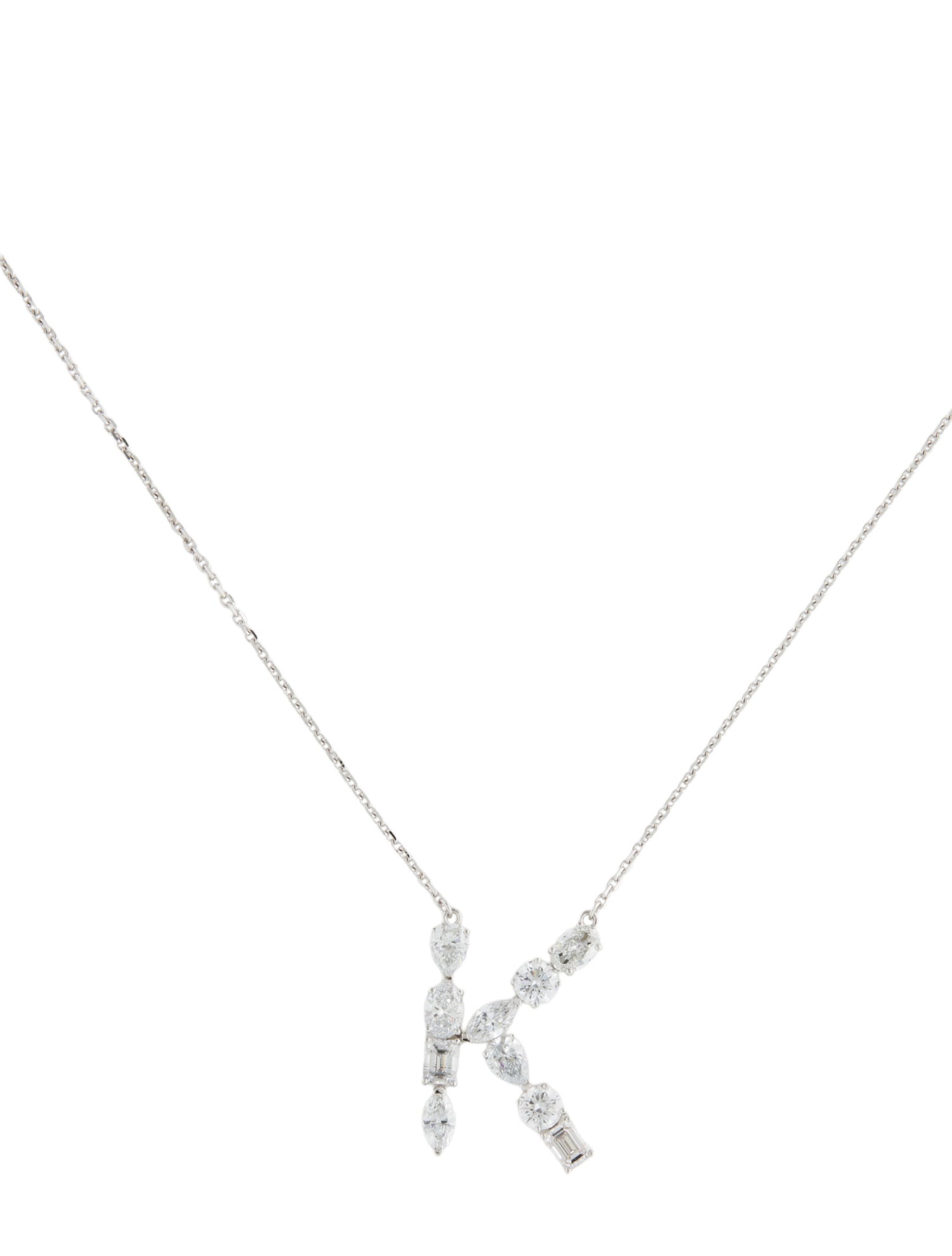 Necklace 14K 2.30ctw Lab-Grown Diamond Initial 'K' Pendant Necklace